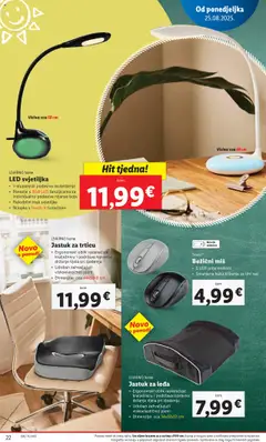 Lidl katalog | vrijedi od 25.08.2025 | Stranica: 22 | Proizvodi: Jastuk, Baterije, Miš, USB