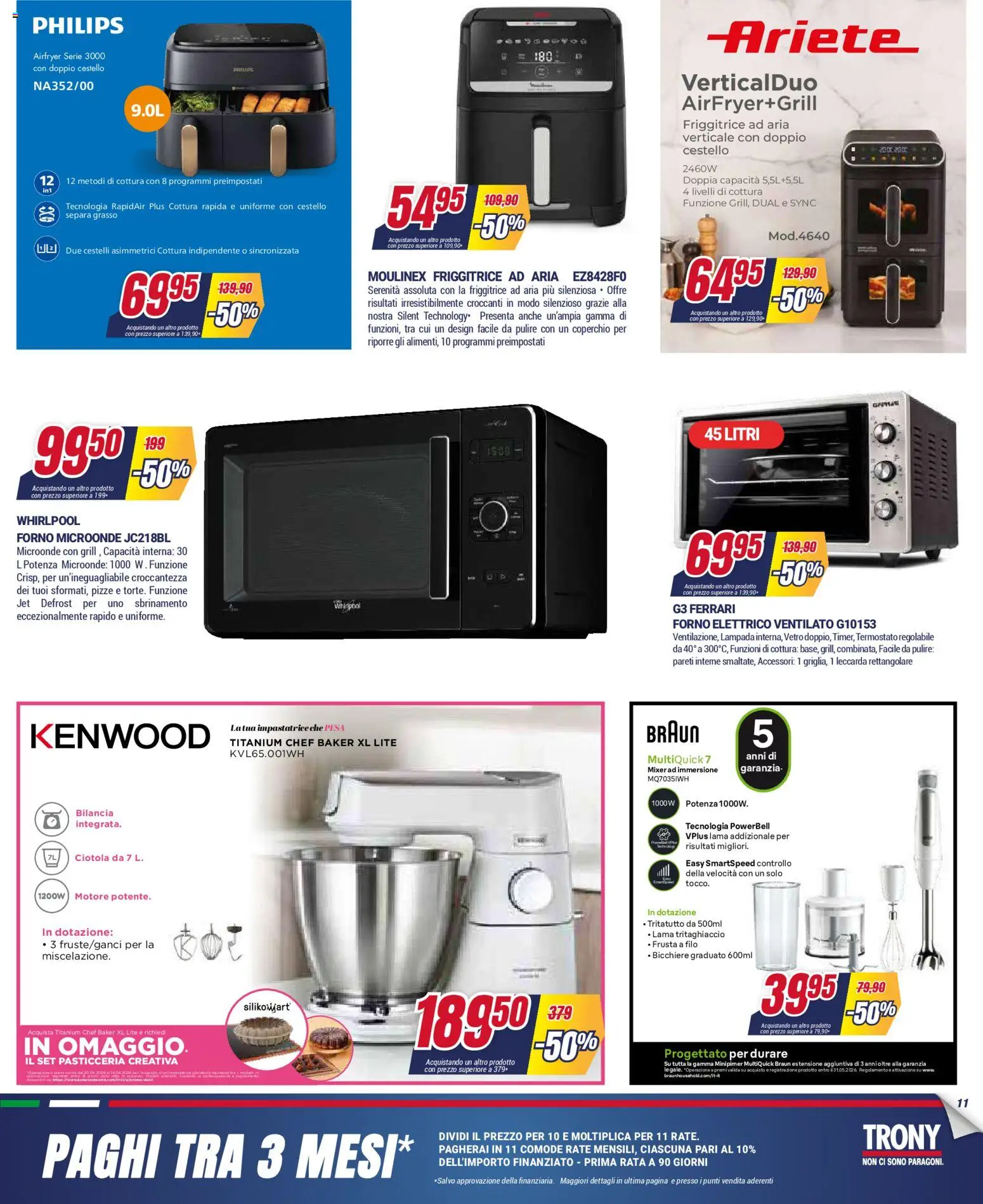 Volantino Trony del 28.04.2026 | Pagina: 11 | Prodotti: Forno, Bilancia, Friggitrice, Ciotola