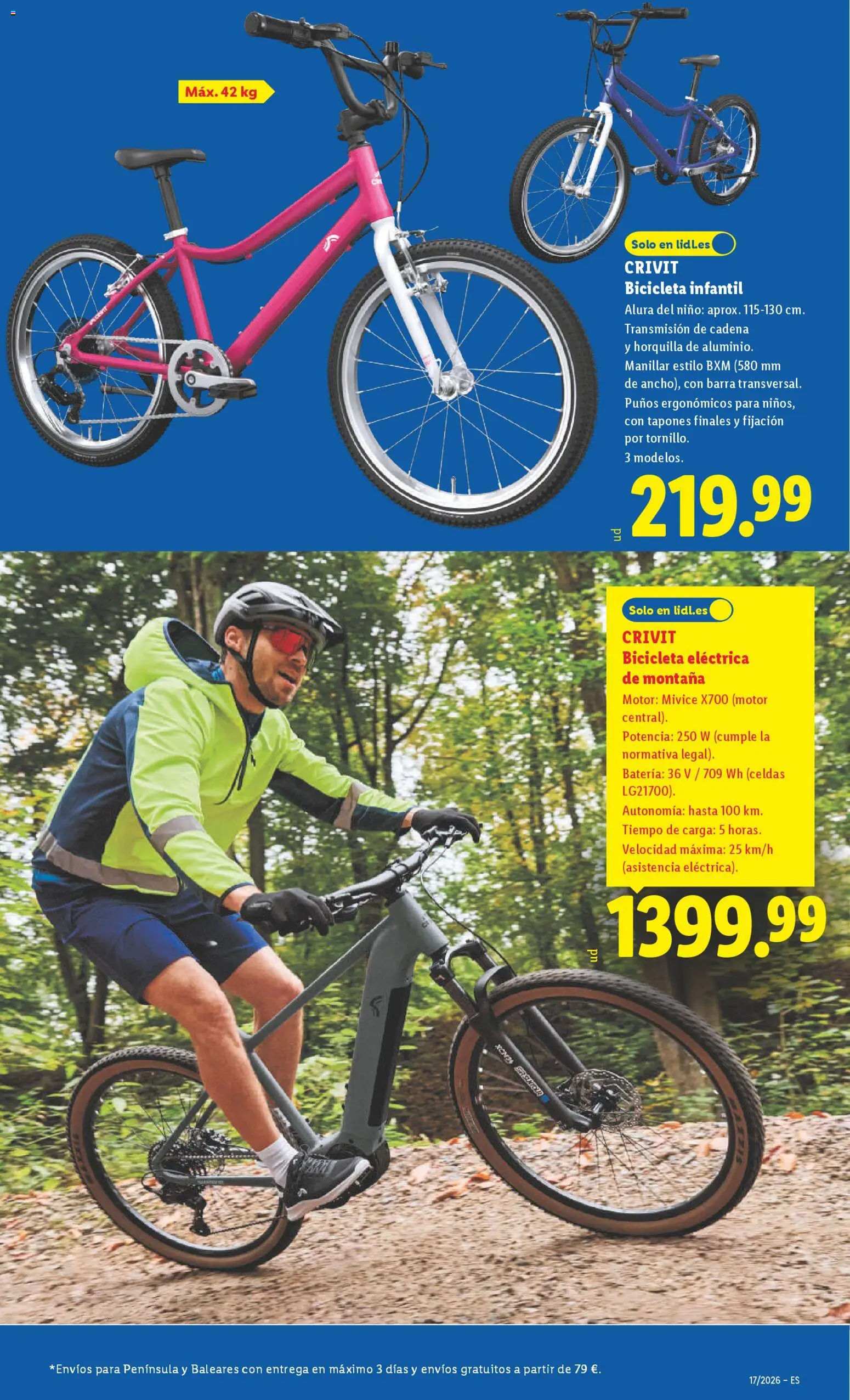 Lidl folleto de bazar │ válido desde el 20.04.2026 | Página: 5 | Productos: Horquilla, Bicicleta, Bicicleta eléctrica, Batería