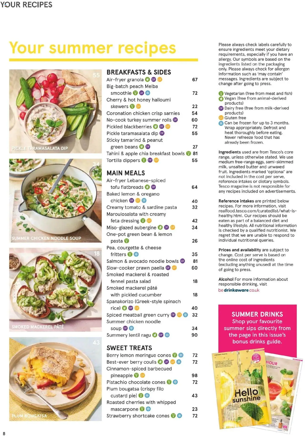  | Page: 8 | Products: Fish, Salad, Smoothie, Strawberry