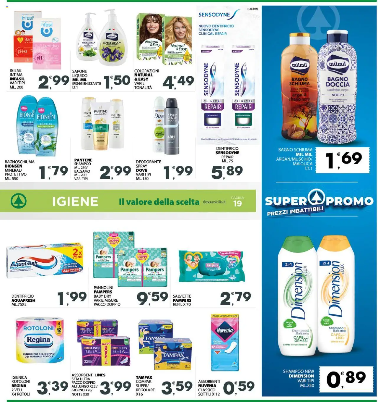 Volantino Eurospar del 18.08.2025 | Pagina: 19 | Prodotti: Sapone, Deodorante, Bagno, Doccia
