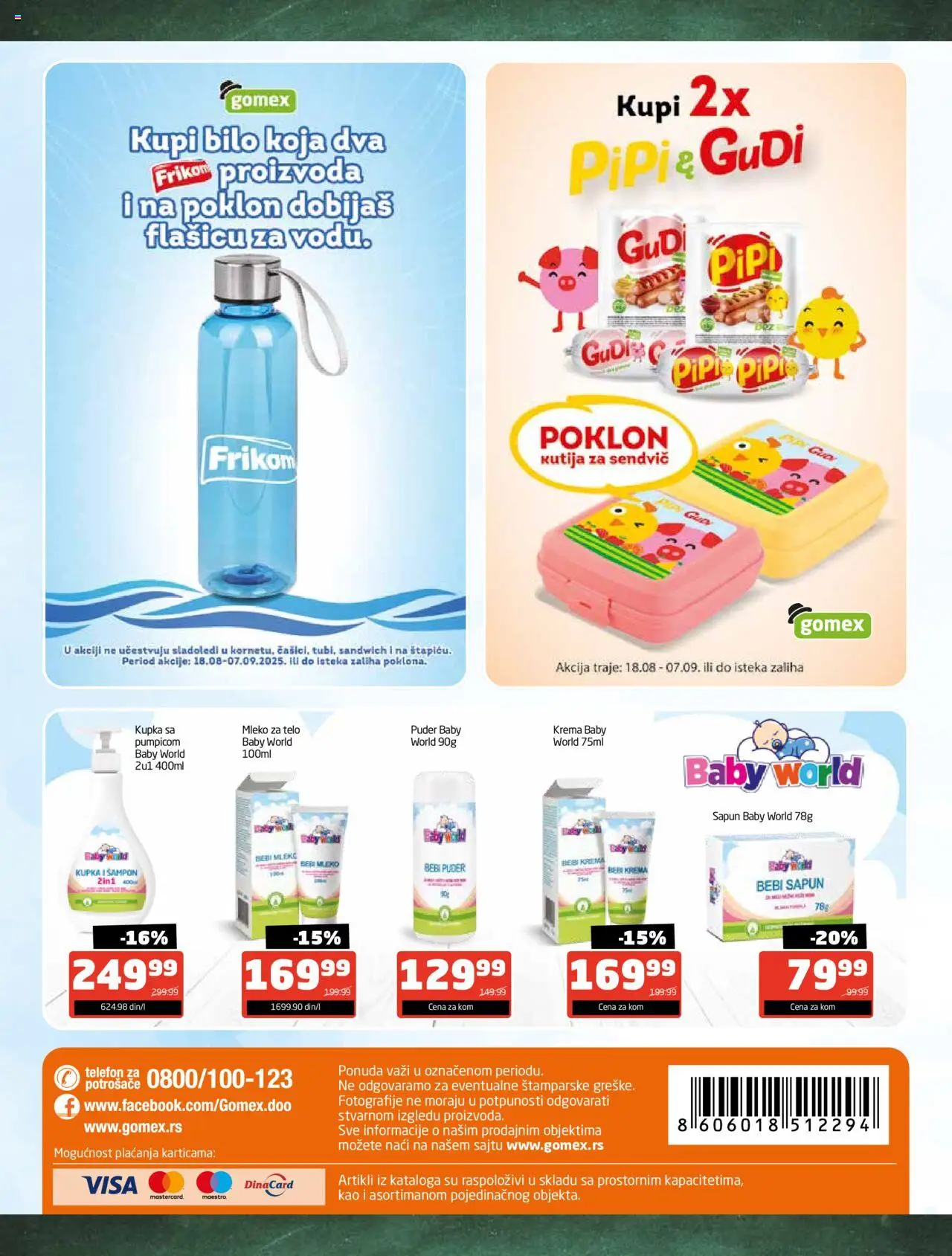 Gomex katalog - važi od 18.08.2025 | Strana: 8 | Proizvode: Puder, Mleko, Krema, Sapun