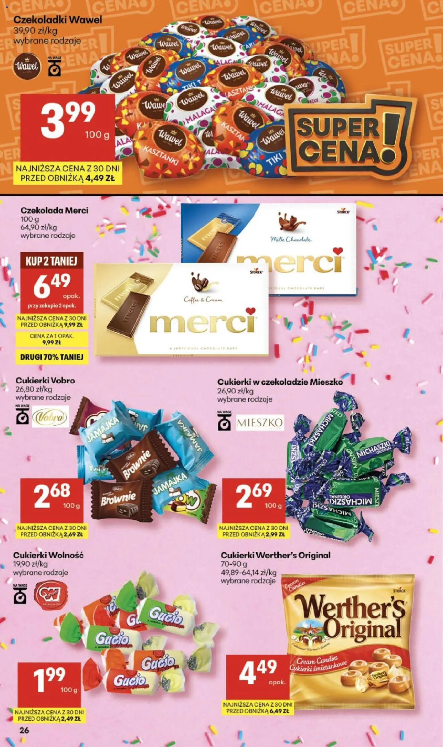 Delikatesy Centrum Gazetka od 19.02.2026 | Strona: 26 | Produkty: Czekoladki, Czekolada, Brownie, Cukierki
