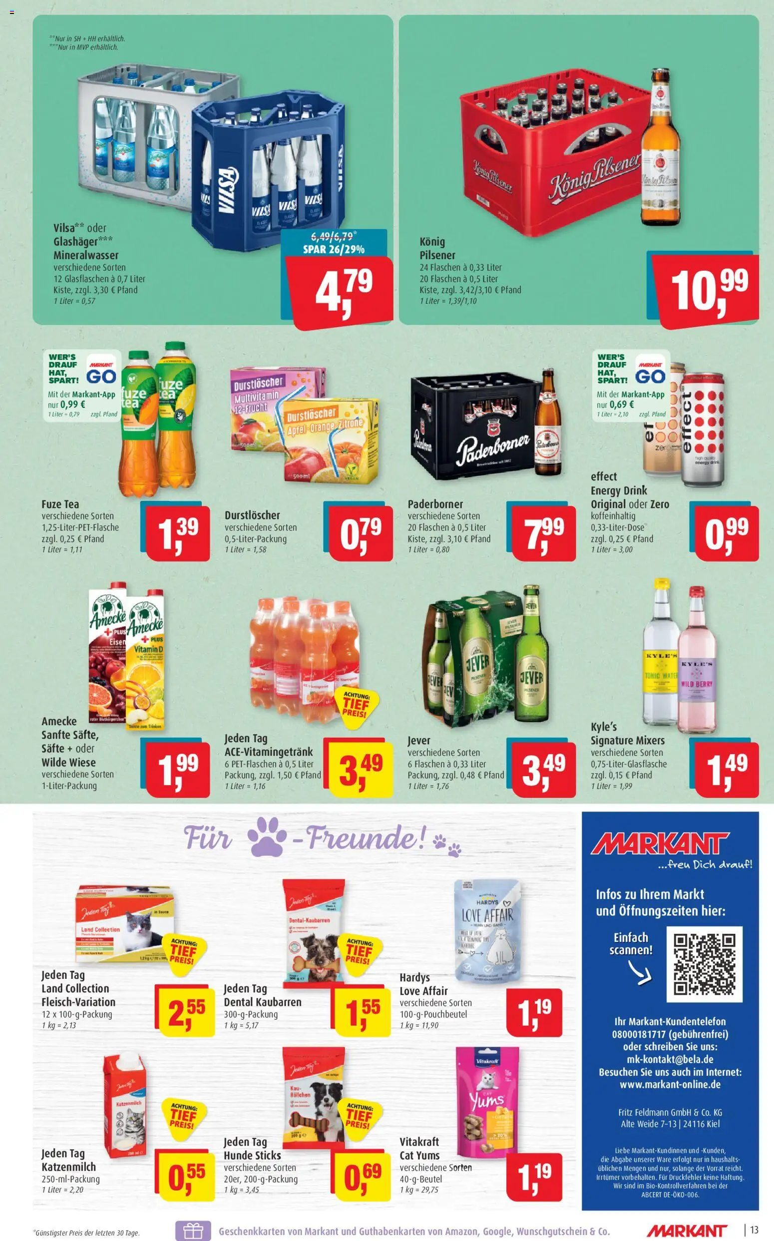 Markant Prospekt 	 – gültig ab 20.04.2026 | Seite: 13 | Produkte: Durstloscher, Energy, Äpfel, Mineralwasser
