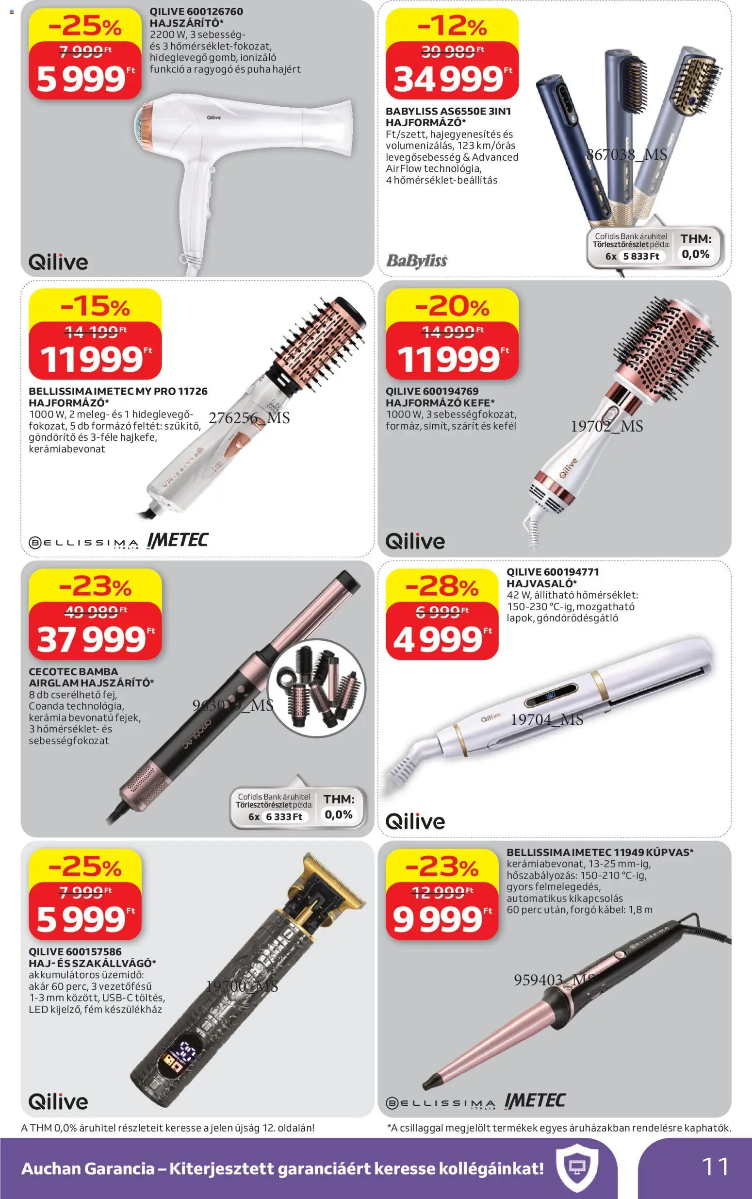 Auchan akciós ujság - amely érvényes a következő dátumtól: 16.04.2026 | Oldal: 11 | Termékek: Kábel, Hajformázó