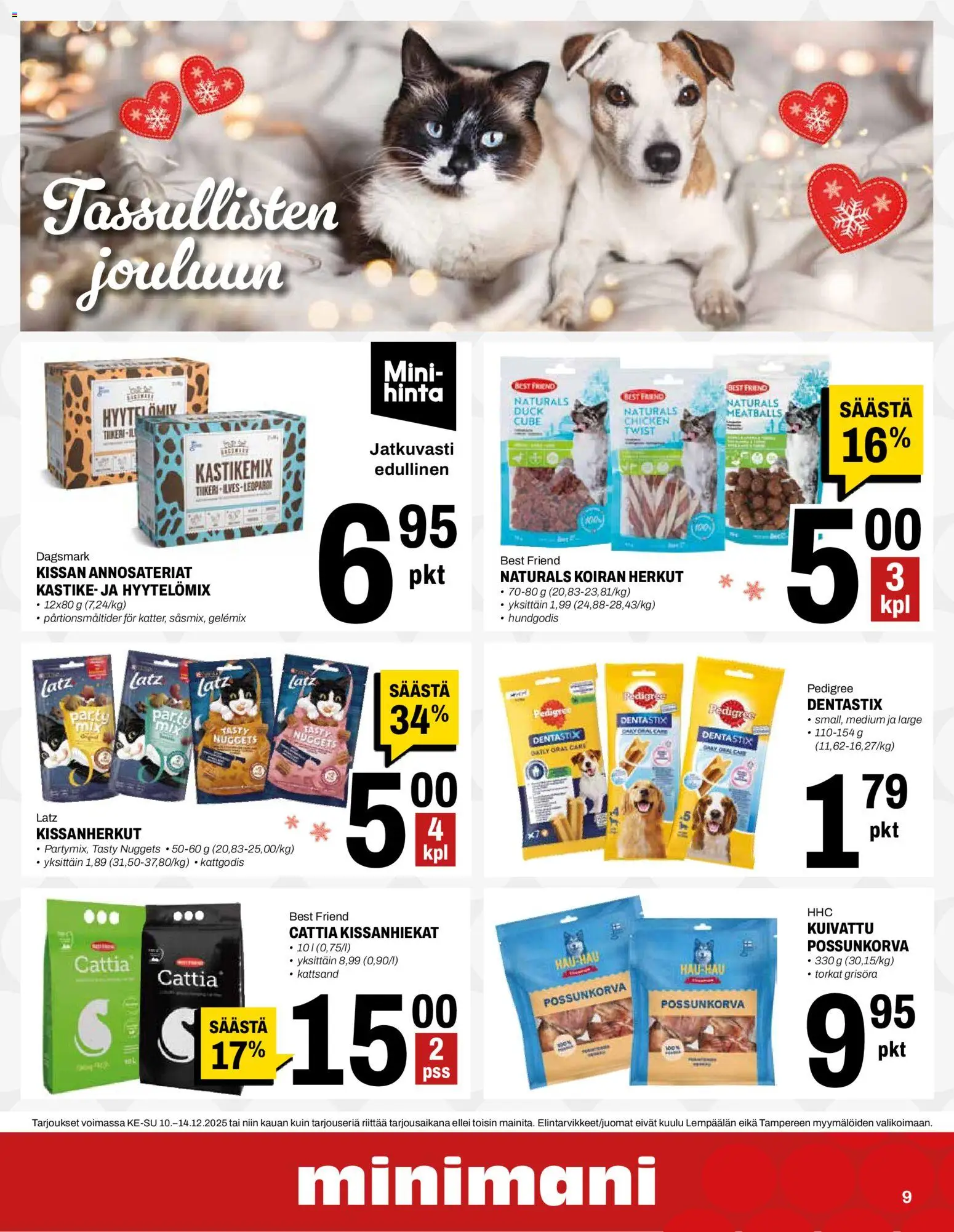 Minimani tarjoukset – voimassa 10.12.2025 alkaen | Sivu: 9 | Tuotteet: Koiran herkut