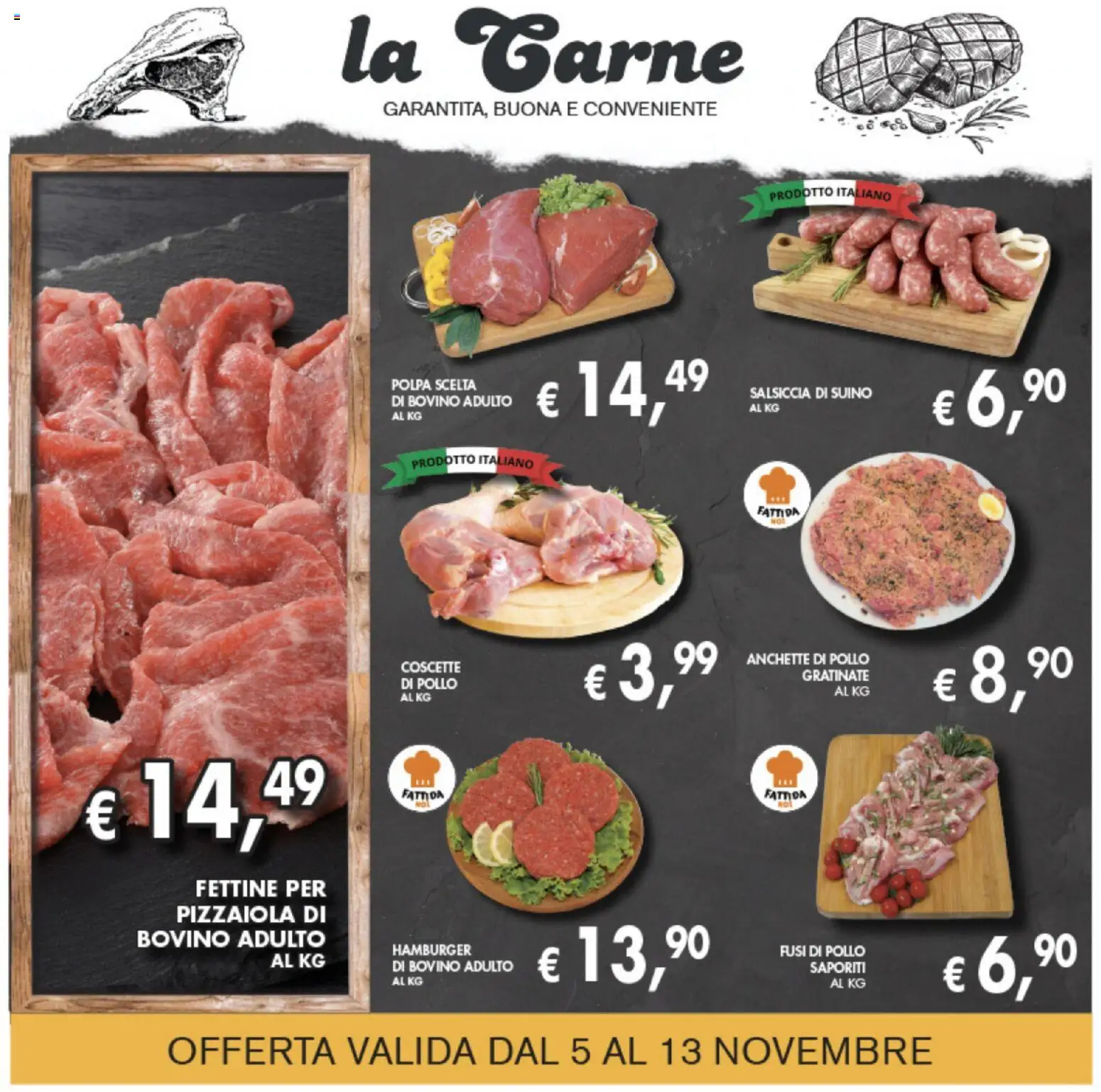 Volantino Coal del 05.11.2025 | Pagina: 4 | Prodotti: Bovino, Pollo, Salsiccia, Hamburger