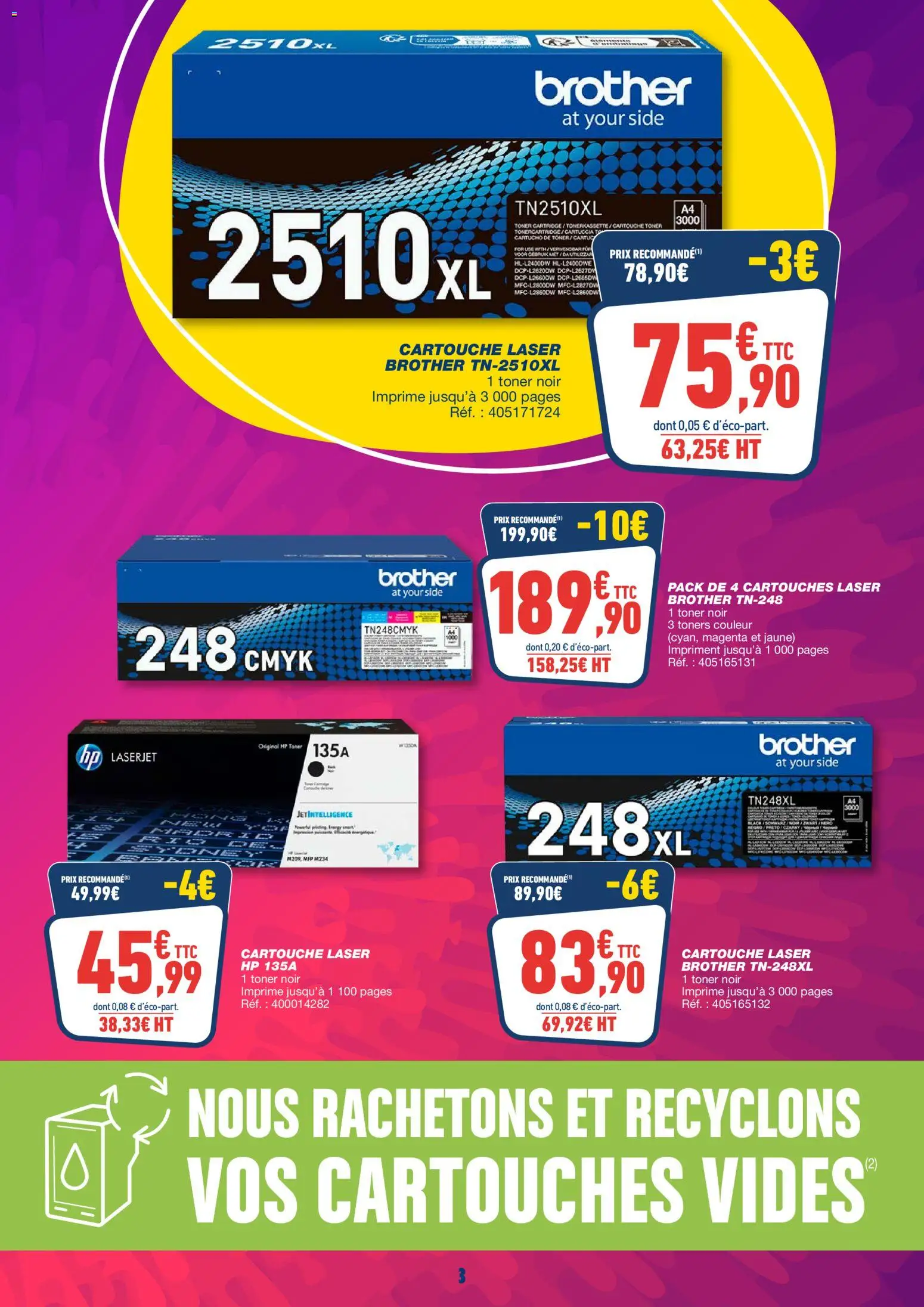 {H1} | Page: 3 | Produits: Toner, Cartouche