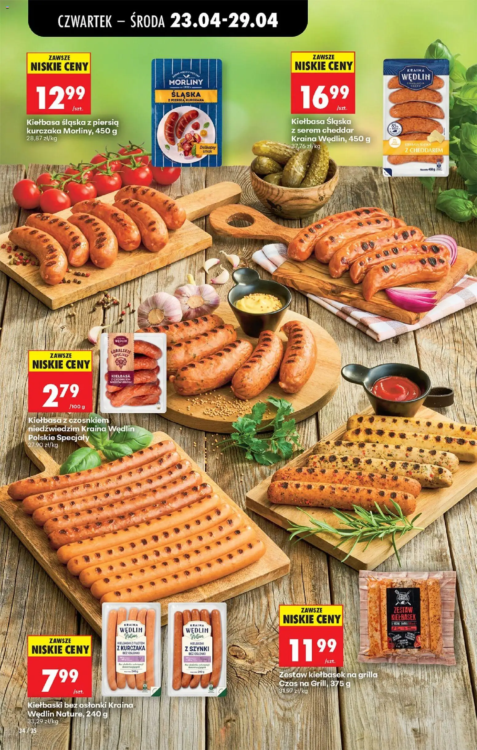 Biedronka gazetka od czwartku od 23.04.2026 | Strona: 50 | Produkty: Kiełbasa, Kiełbaski, Kiełbasa śląska, Cheddar