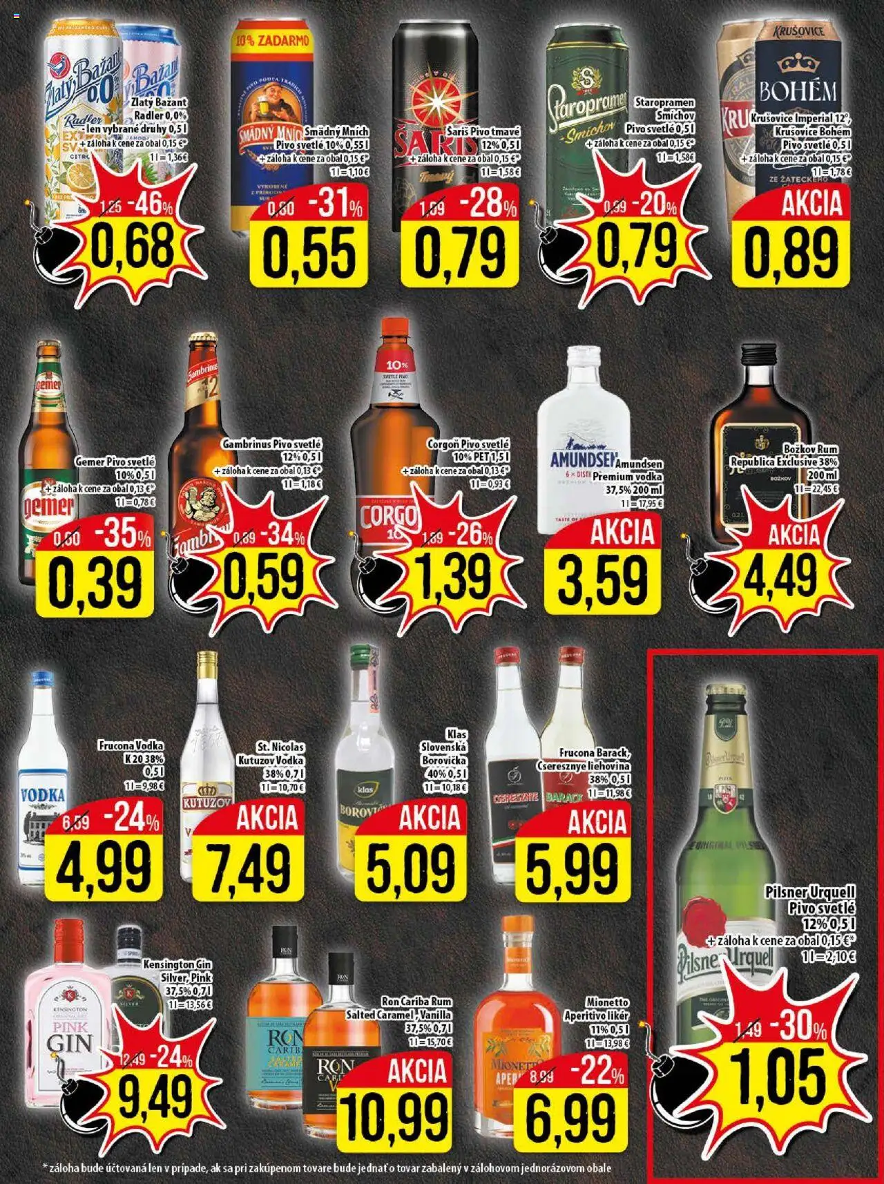 Nové Klas akcie – leták je platný od 08.09.2025 | Strana: 20 | Produkty: Šariš, Smädný Mních, Corgoň, Vodka