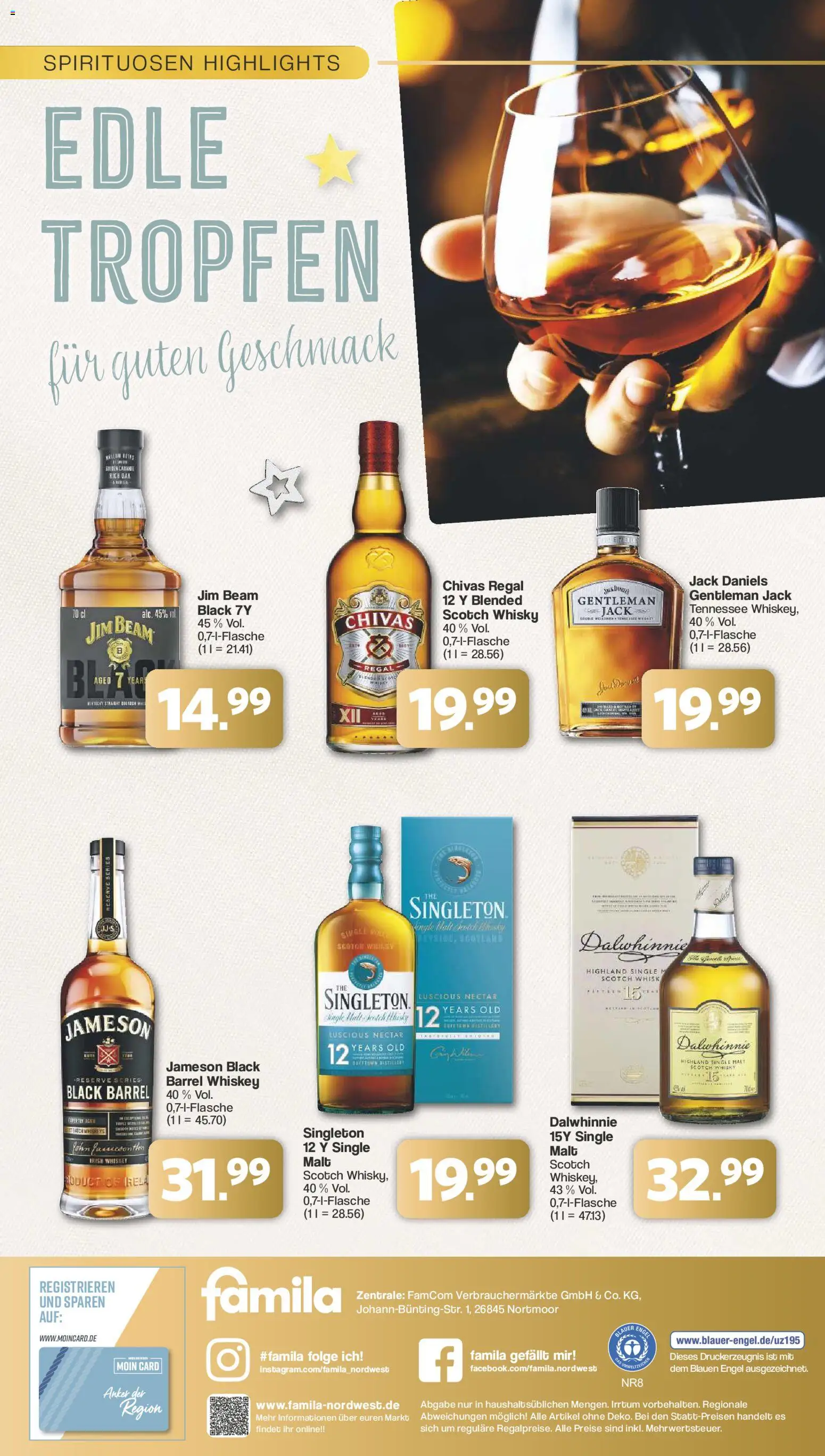Famila Nordwest Sonderangebote – gültig ab 08.12.2025 | Seite: 4 | Produkte: Jim beam, Regal, Jameson, Whiskey