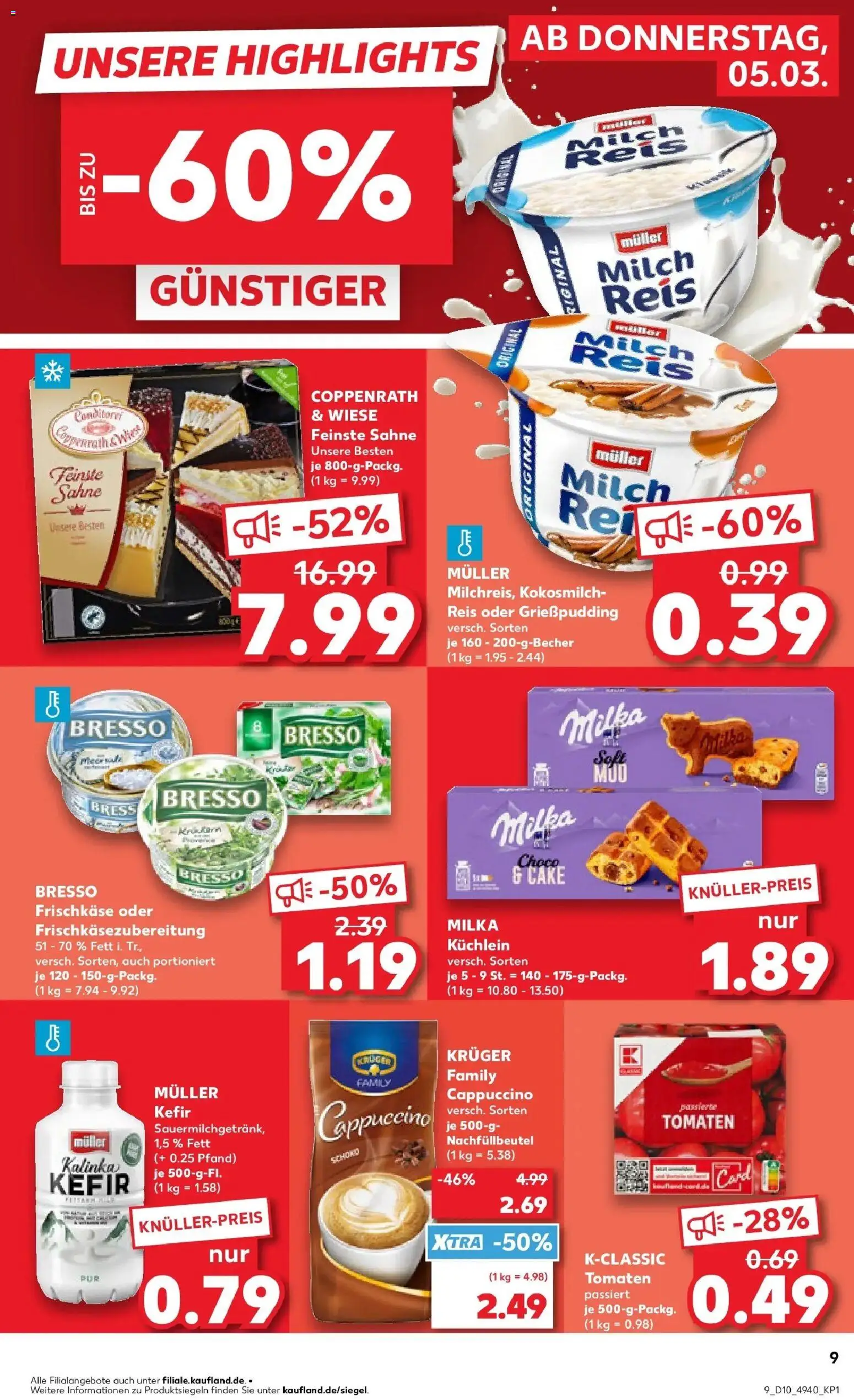 Kaufland Prospekt Castrop-Rauxel	 – gültig ab 02.03.2026 | Seite: 21 | Produkte: Milch, Tomaten, Bresso, Frischkase