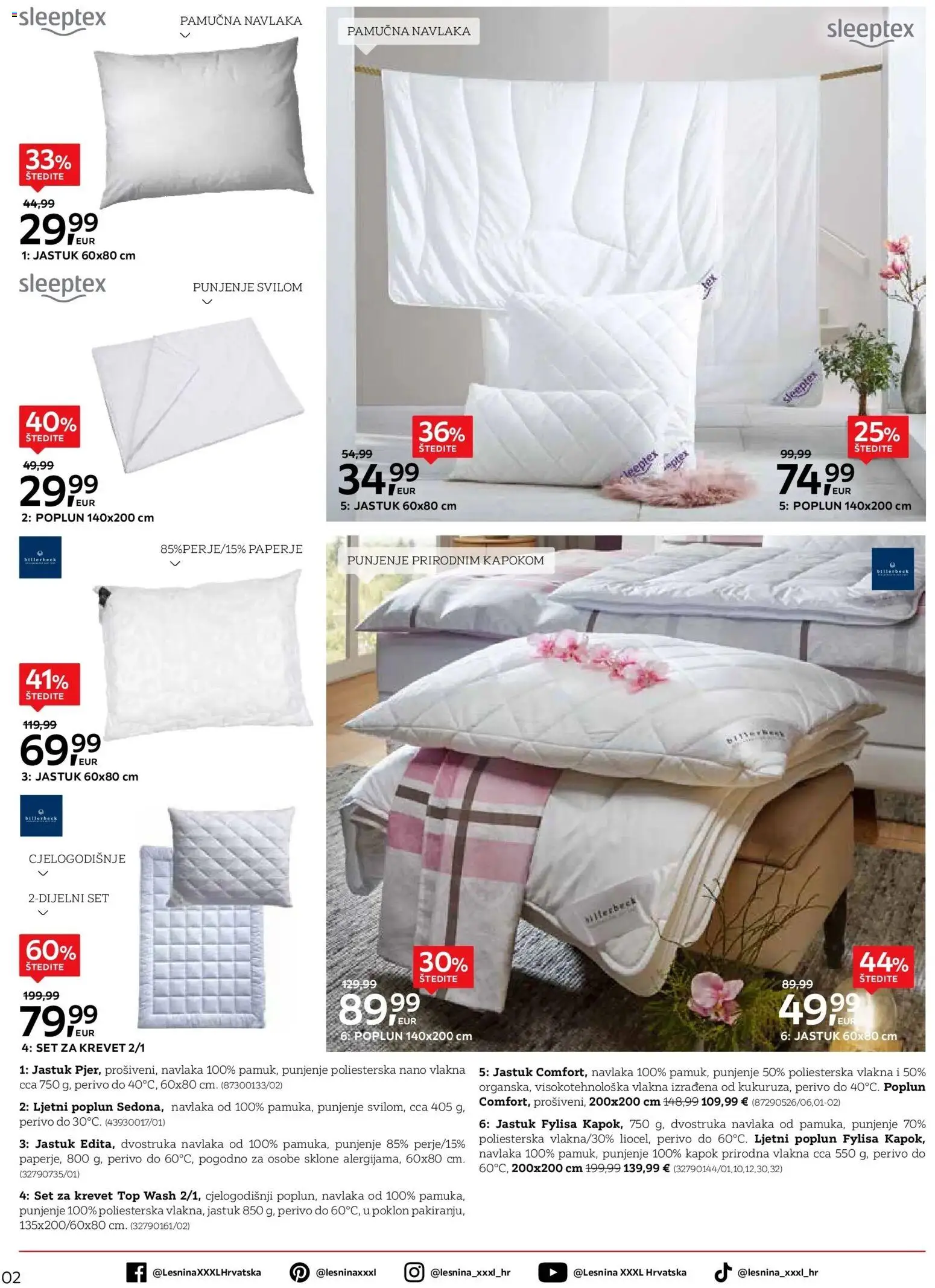 Lesnina katalog | vrijedi od 27.04.2026 | Stranica: 2 | Proizvodi: Krevet, Jastuk, Poplun