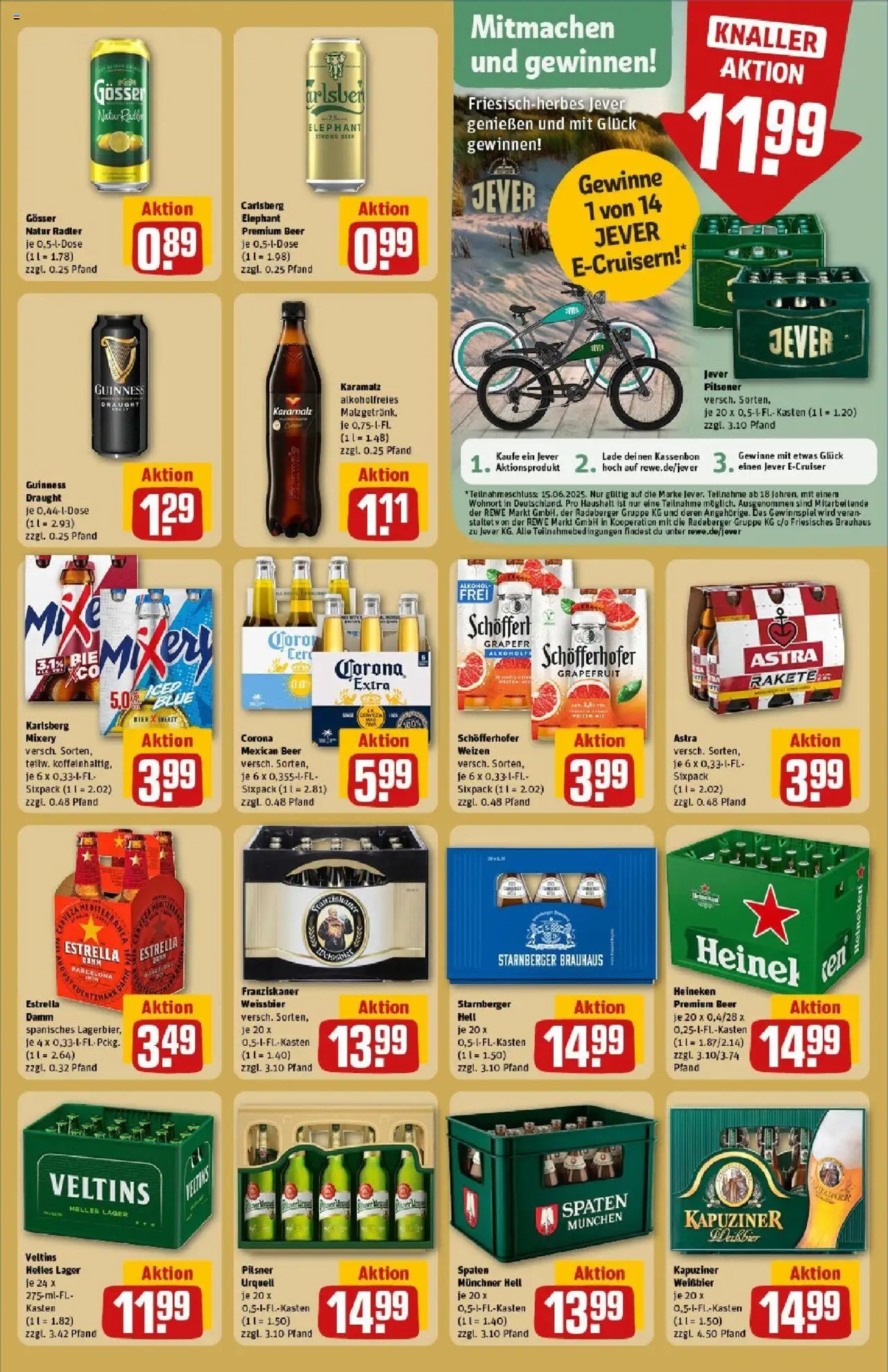 Rewe prospekt Duisburg / Duissern	 - gültig ab dem 01.06.2025 | Seite: 19 | Produkte: Franziskaner, Carlsberg, Weißbier, Astra