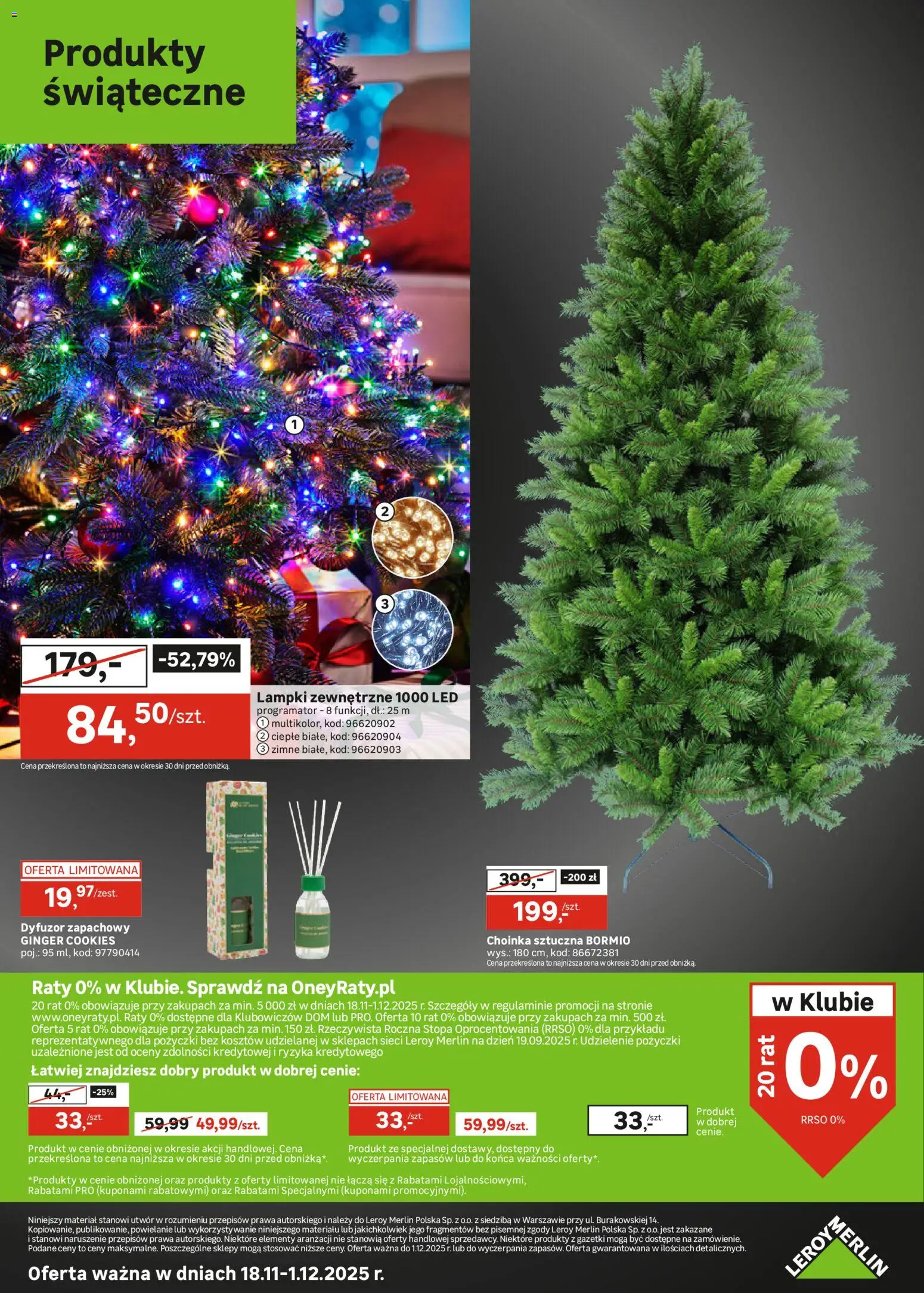 Leroy Merlin Black Friday od 18.11.2025 | Strona: 32 | Produkty: Choinka, Lampki