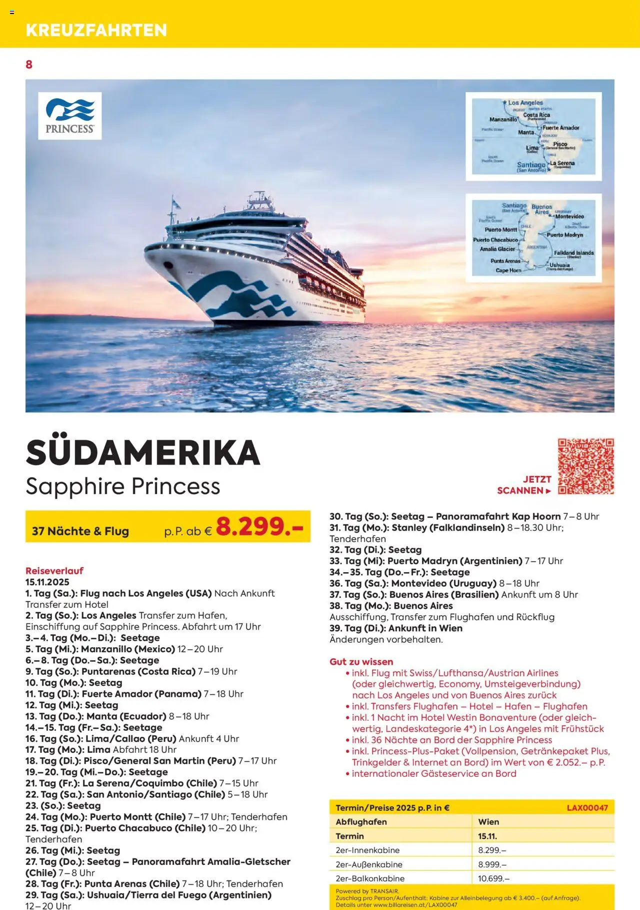 Billa Kreuzfahrten Rundreisen Erlebnisreisenb3/4 2025 gültig ab 03.06.2025 | Seite: 8 | Produkte: Uhr
