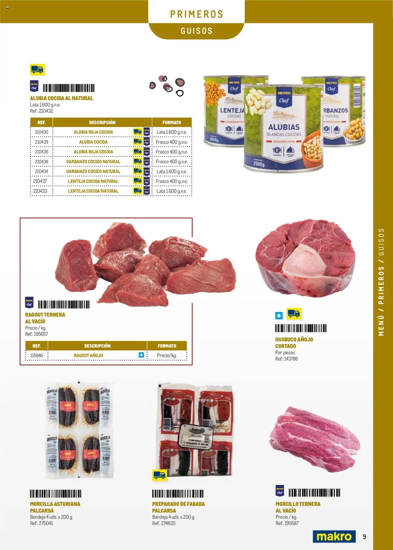 Makro -  Menú y Barra Canarias │ válido desde el 08.09.2025 | Página: 9 | Productos: Bandeja