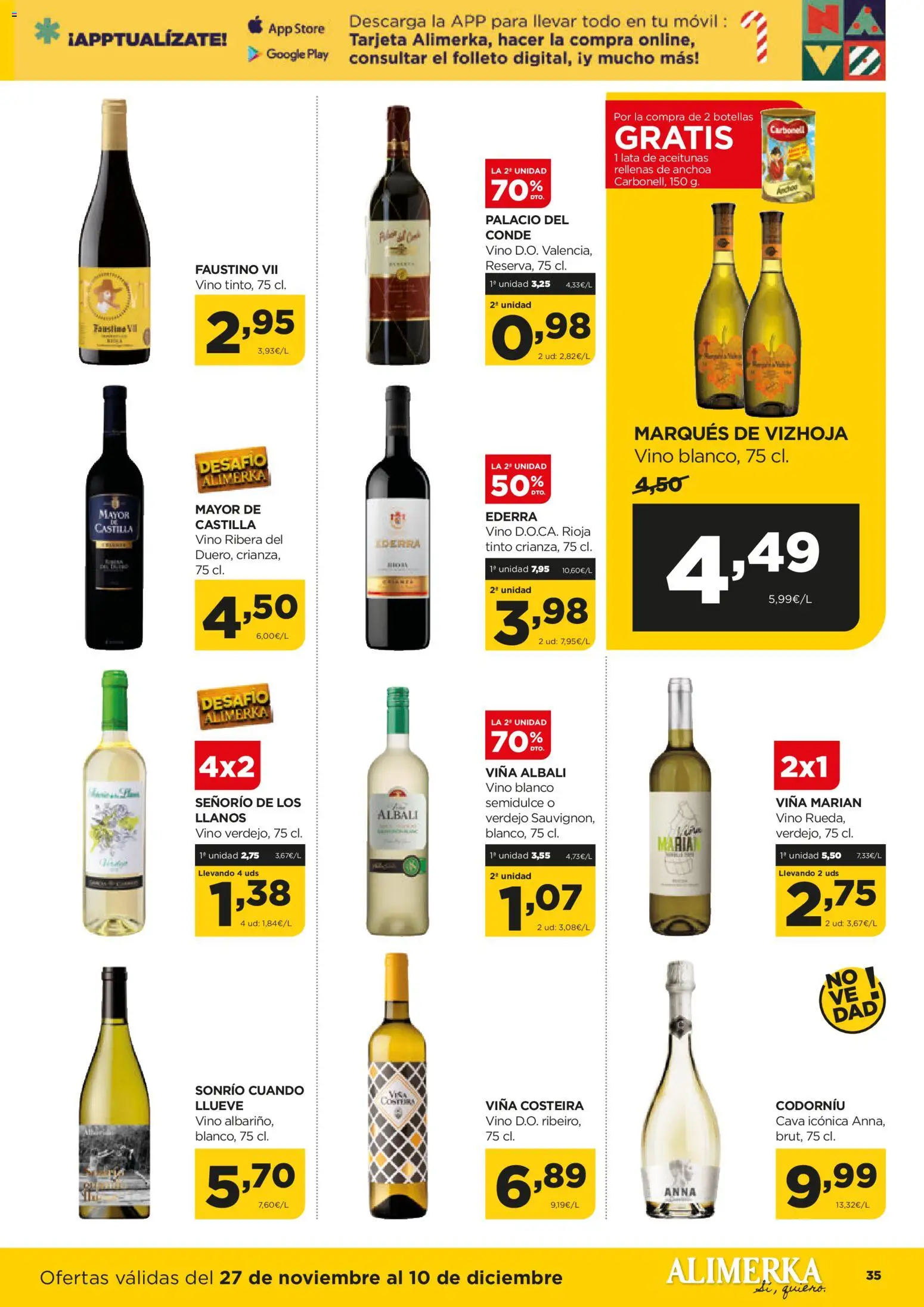 Alimerka folleto Asturias │ válido desde el 27.11.2025 | Página: 35 | Productos: Vino, Anchoa