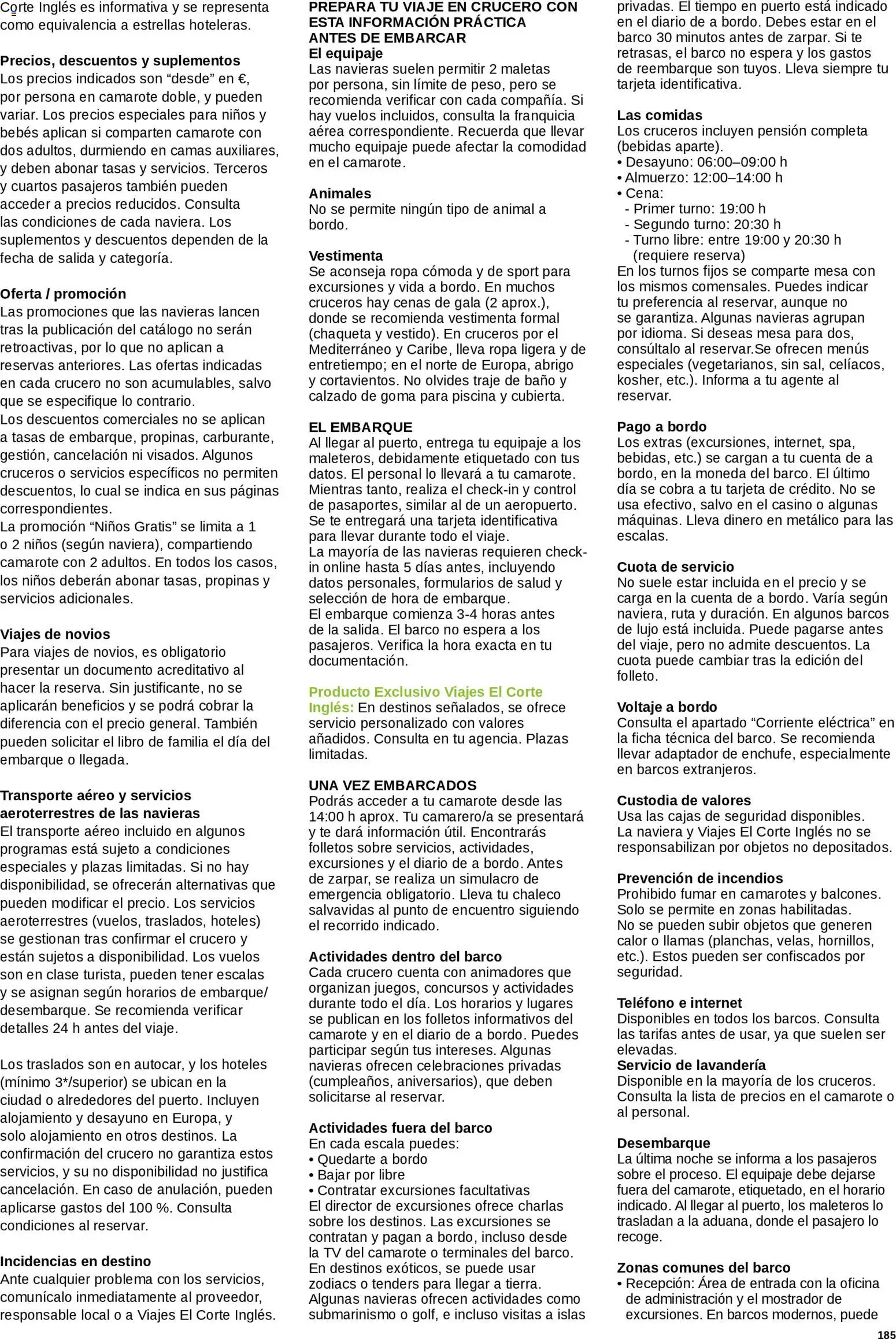 Viajes El Corte Inglés Cruceros marítimos │ válido desde el 01.01.2026 | Página: 186 | Productos: Chaleco, Traje, Teléfono, Ropa