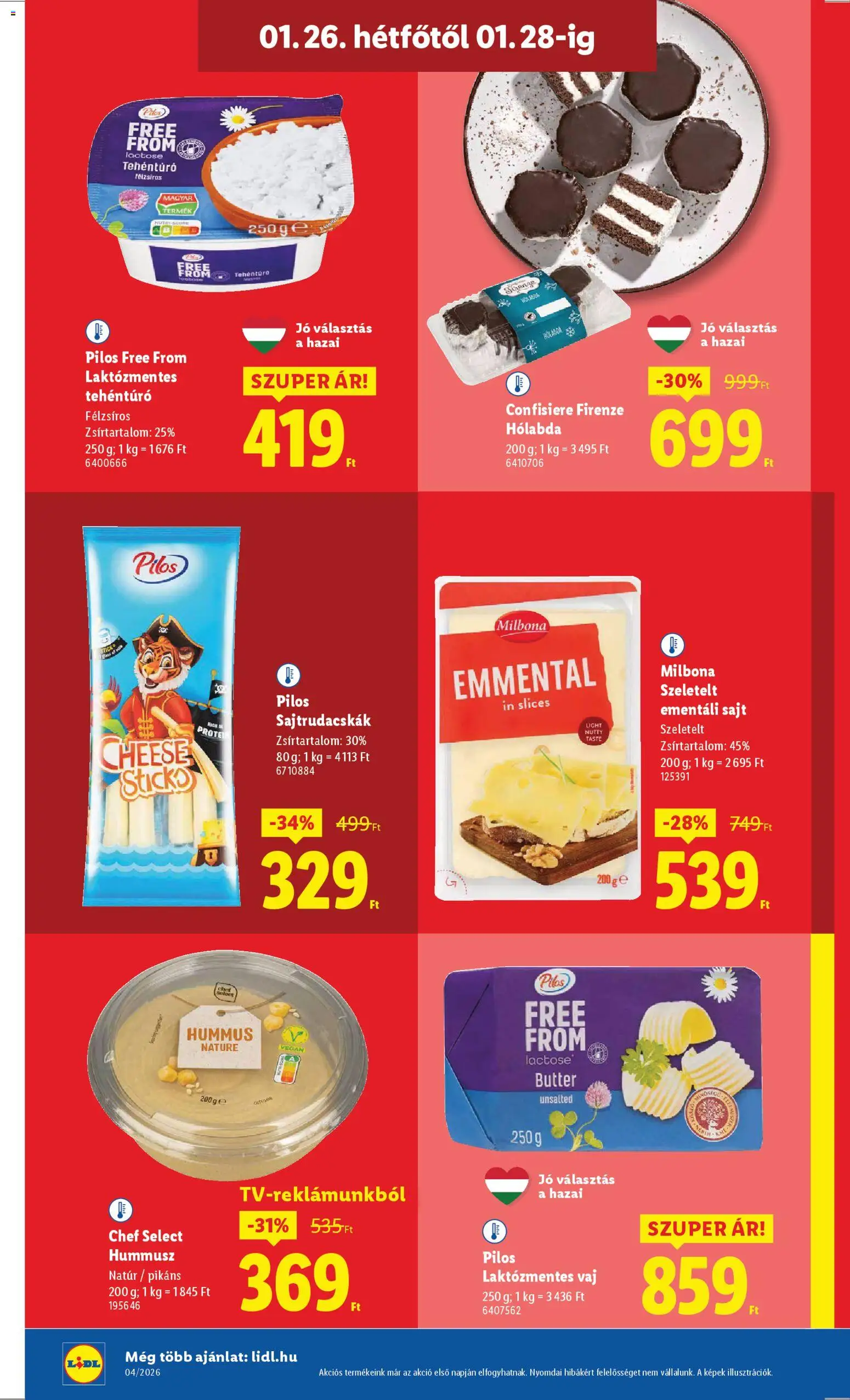 Lidl akciós ujság - amely érvényes a következő dátumtól: 22.01.2026 | Oldal: 50 | Termékek: Laktózmentes vaj, Vaj, Sajt, Vegán