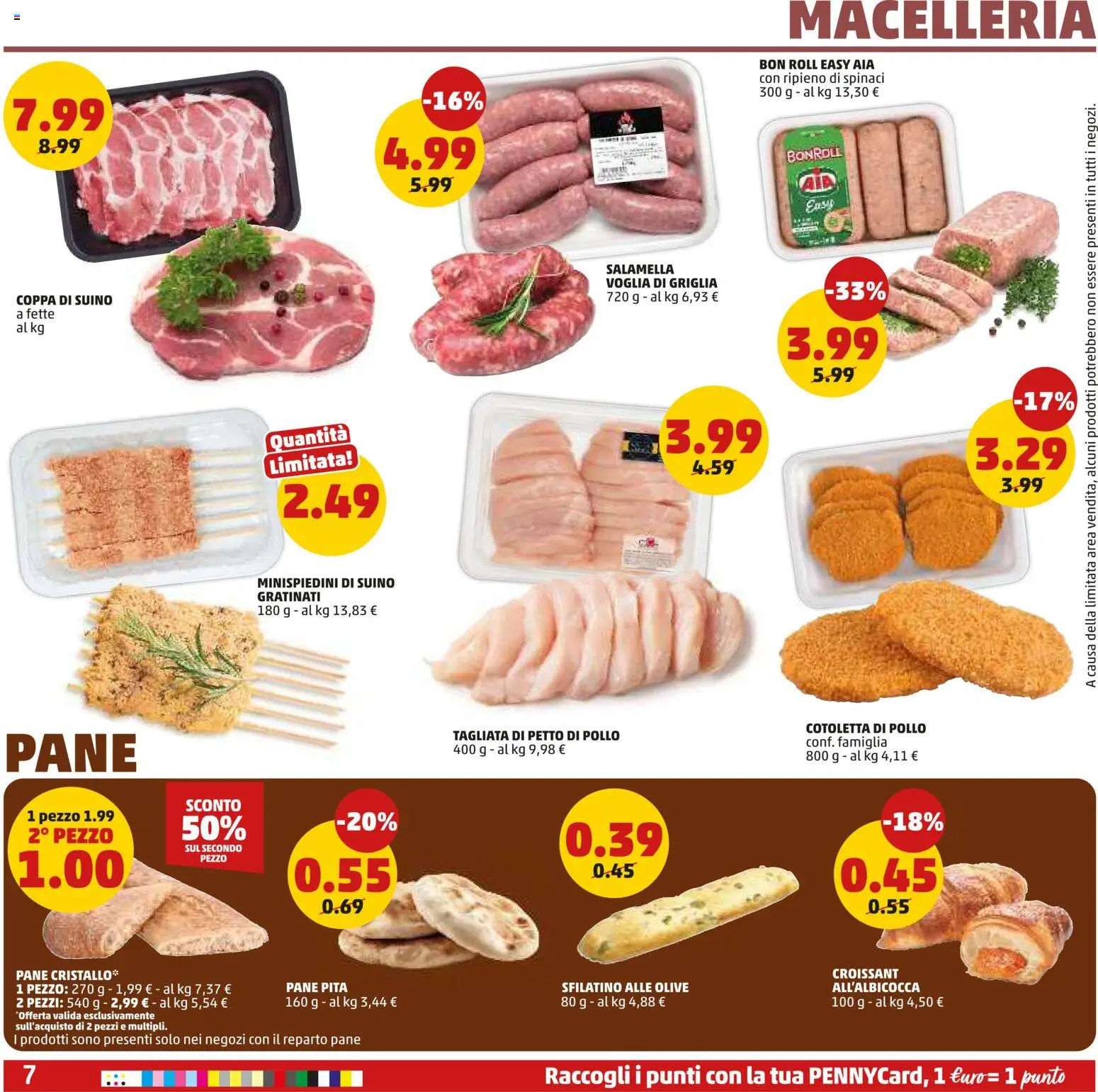 Volantino PENNY del 23.04.2026 | Pagina: 7 | Prodotti: Petto di Pollo, Pollo, Suino, Spinaci