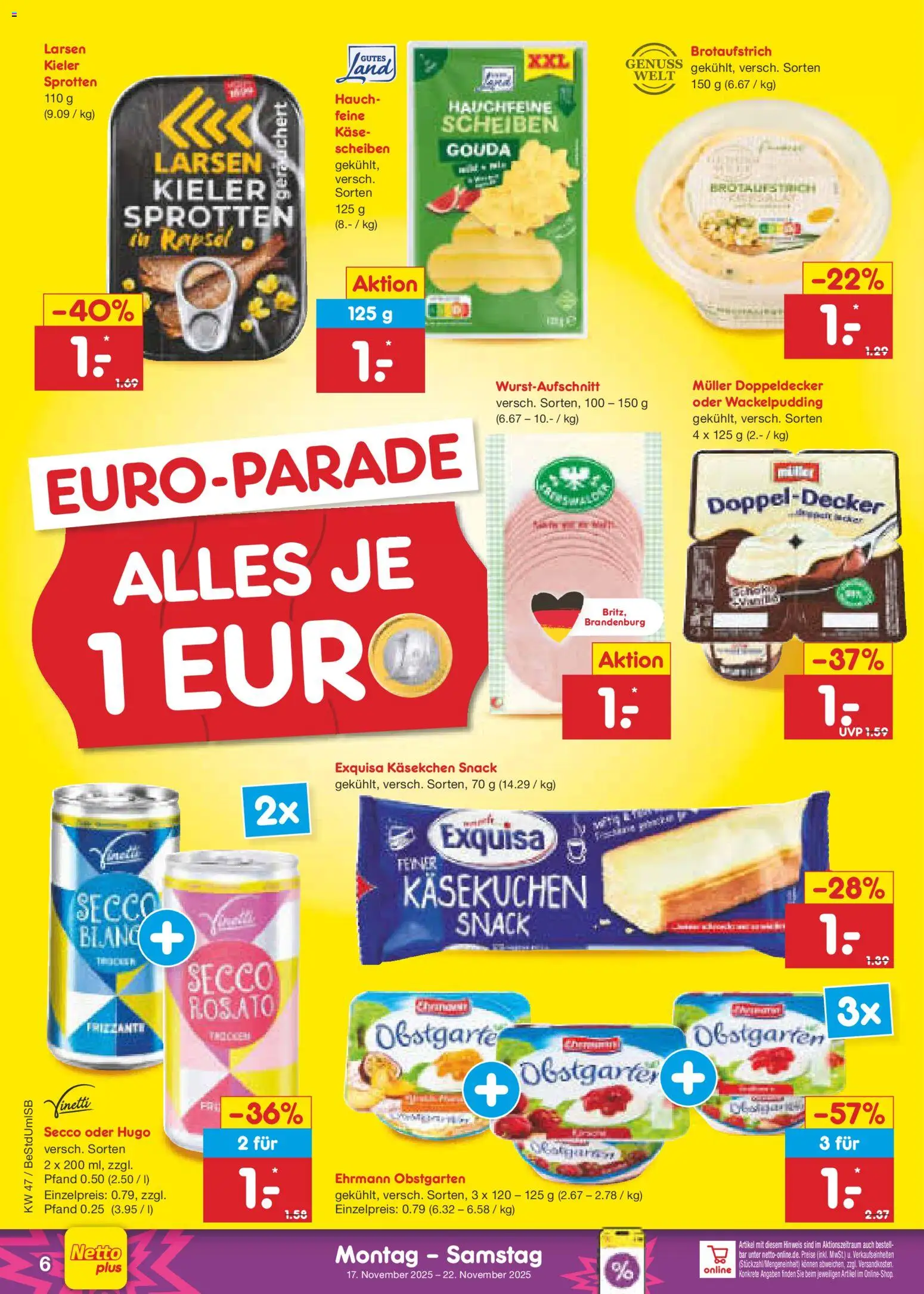 Netto Marken-Discount - Black Friday – gültig ab 17.11.2025 | Seite: 6 | Produkte: Käse, Rapsöl, Exquisa, Hugo