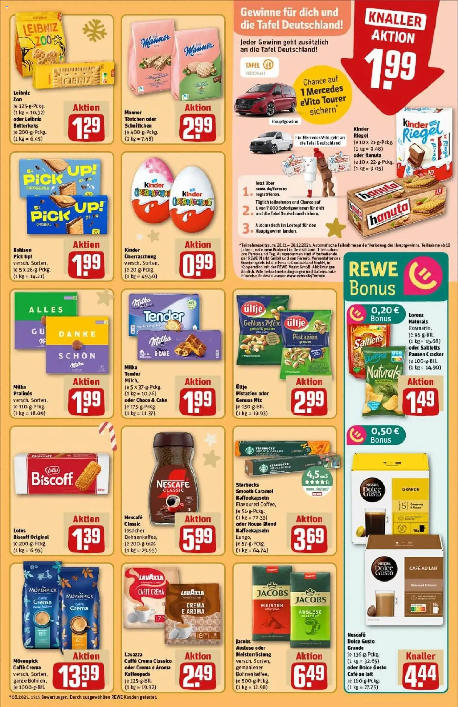 Rewe prospekt Lutherstadt Eisleben	 – gültig ab 01.12.2025 | Seite: 25 | Produkte: Lavazza, Nescafe, Milch, Starbucks