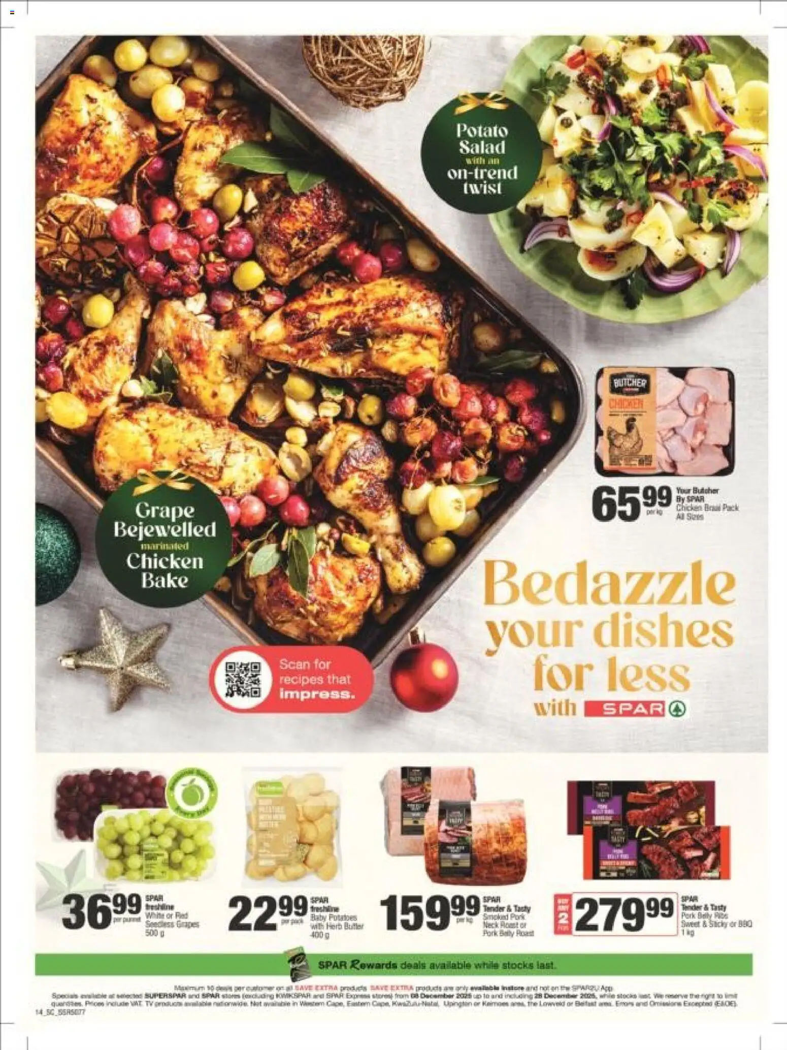 New Superspar catalogue – valid from 08.12.2025 | Page: 14 | Products: Ribs, Pork, Salad, Potatoes