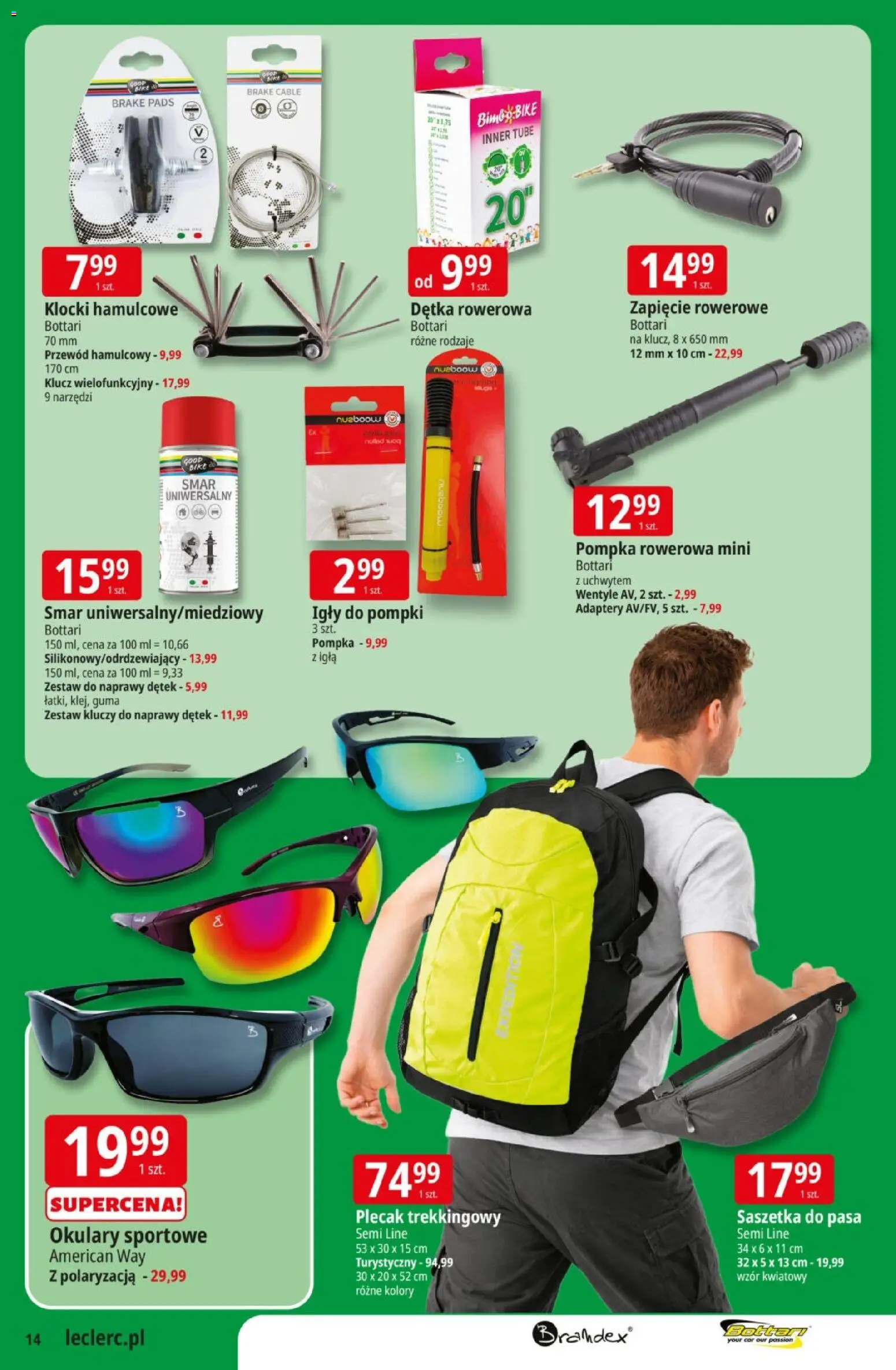 E.Leclerc gazetka od 08.04.2026 | Strona: 14 | Produkty: Plecak, Okulary