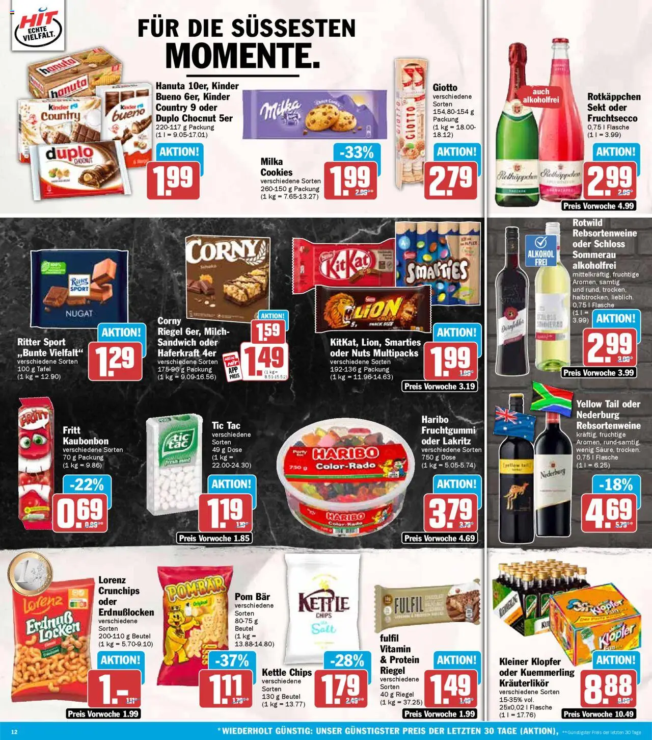 HIT - Bayern - gültig ab dem 18.08.2025 | Seite: 12 | Produkte: Ritter sport, Kuemmerling, Lorenz crunchips, Rotkäppchen