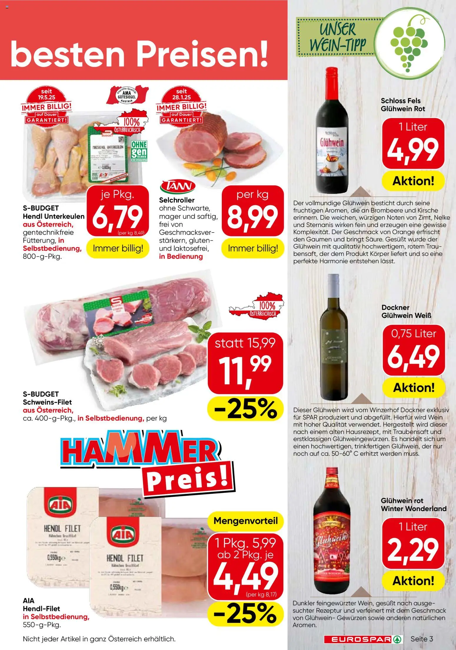 Eurospar Flugblatt gültig ab 06.11.2025 | Seite: 3 | Produkte: Wein