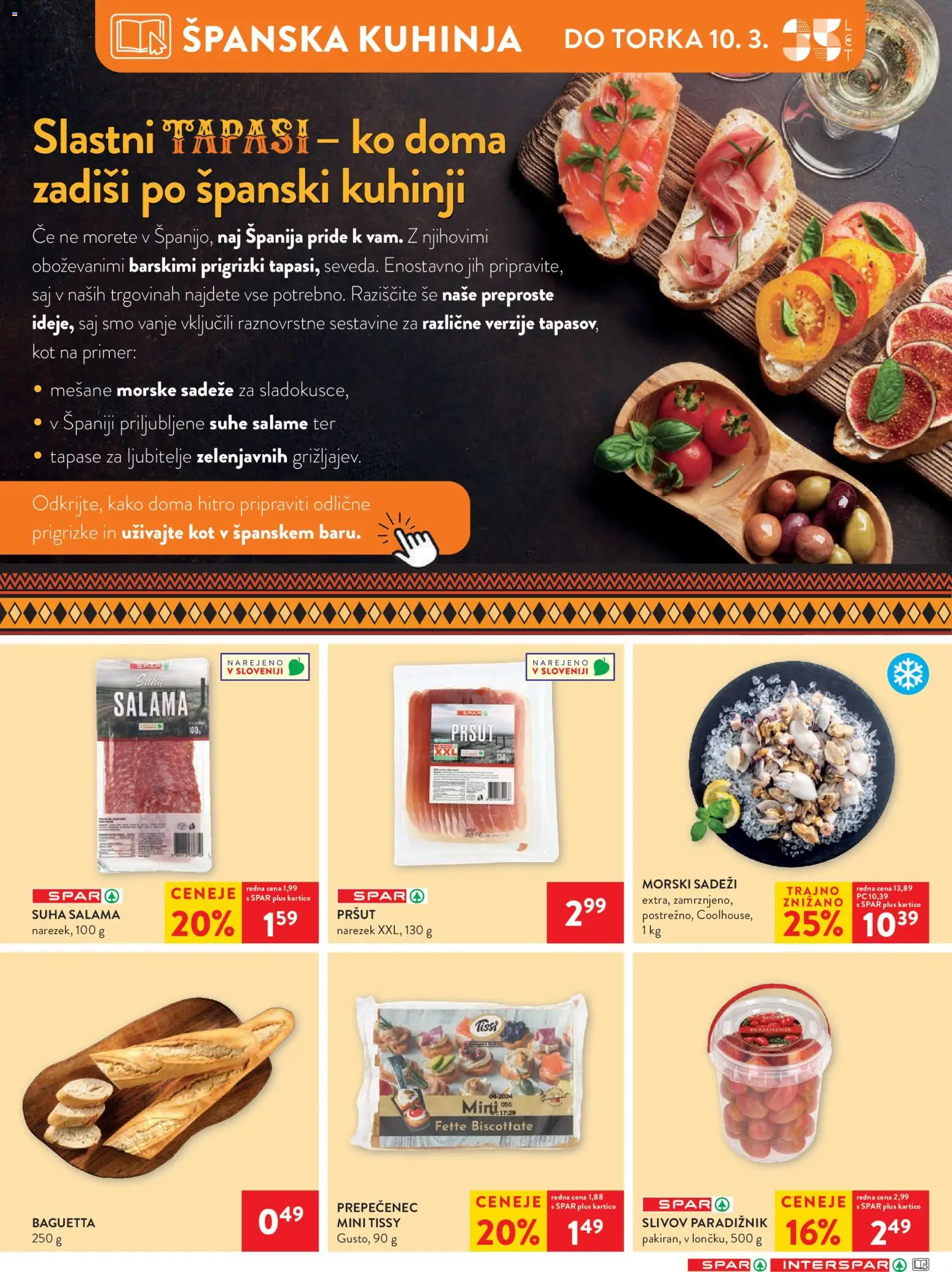 Novi Spar katalog ponudbe – veljaven od 04.03.2026 | Stran: 28 | Izdelki: Pršut, Salama, Paradiznik, Morski sadezi