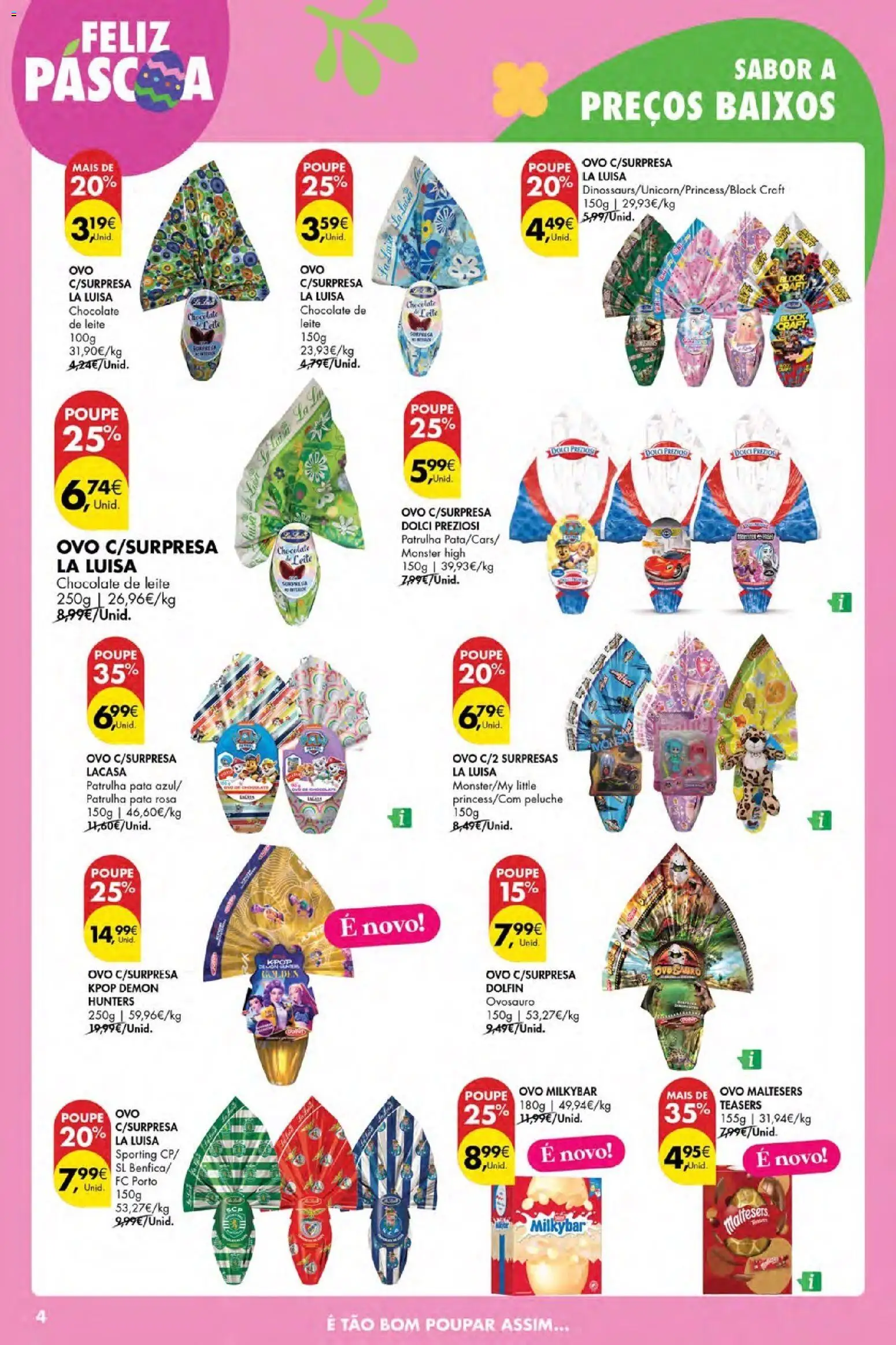 Pingo Doce Poupe Esta Semana Açores │ válido de 19.03.2026 | Página: 4 | Produtos: Leite, Chocolate