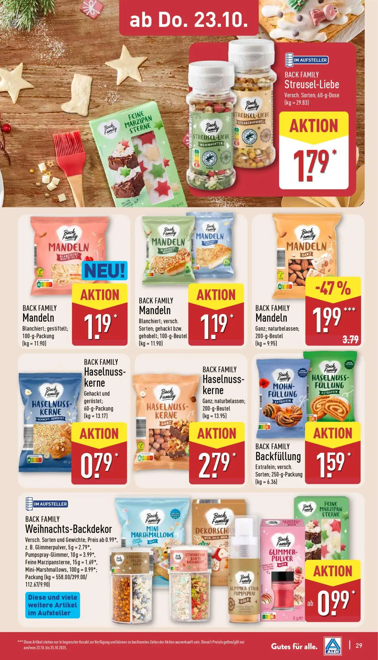 Aldi Prospekt 	 – gültig ab 20.10.2025 | Seite: 29 | Produkte: Mandeln
