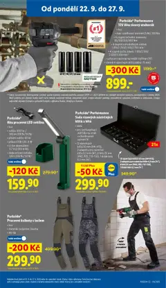 Parkside® Performance 12V Aku rázový utahovák, kus, max. uvolňovací moment (5 Ah): 350 Nm, 4 stupně točivého momentu: 85/125/200/300 Nm, 4 stupně volnoběžných otáček: 1200/1700/2100/2 700 min⁻¹, 4 stupně počtu úderů: 1 100/2 100/2 600/3 200 min⁻¹, uchycení nástroje na vnější čtyřhran (½"), včetně 4 nástrčných klíčů (délka: 75 mm) od 22.09.2025 | Strana: 41 | Produkty: Parkside, LED svítilna, Rázový utahovák, LED