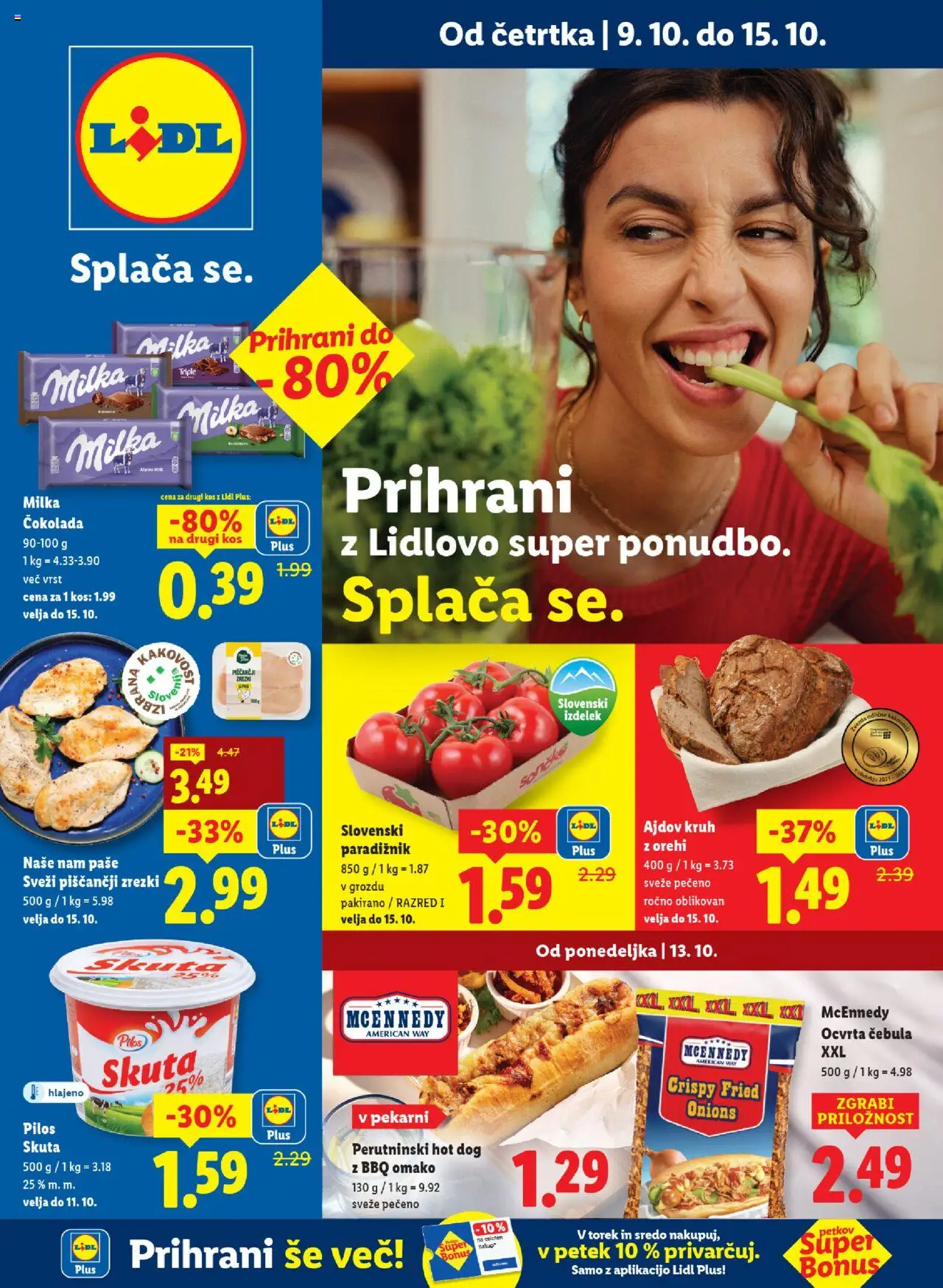 Novi Lidl katalog ponudbe – veljaven od 09.10.2025 | Stran: 1 | Izdelki: Kruh, Paradiznik, Skuta, Cebula