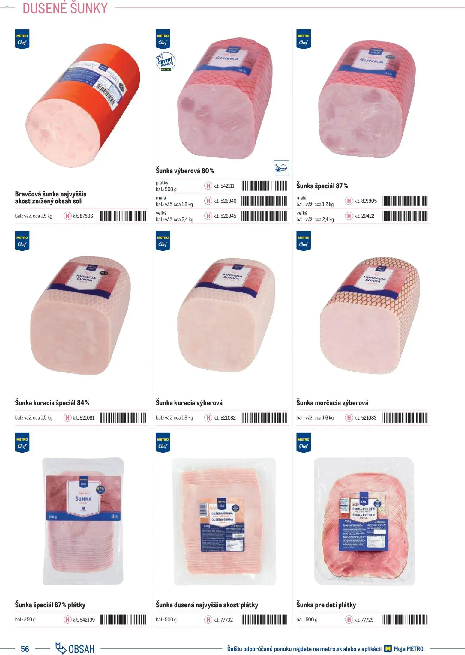 Nové Metro akcie – leták je platný od 01.01.2025 | Strana: 56 | Produkty: Šunka