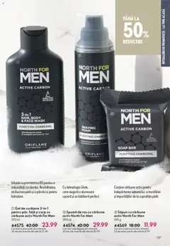 Oriflame catalog 13 2025 – valabil de la 10.09.2025 | Pagină: 137 | Produse: Gel de curățare, Body, Spumă de ras, Săpun