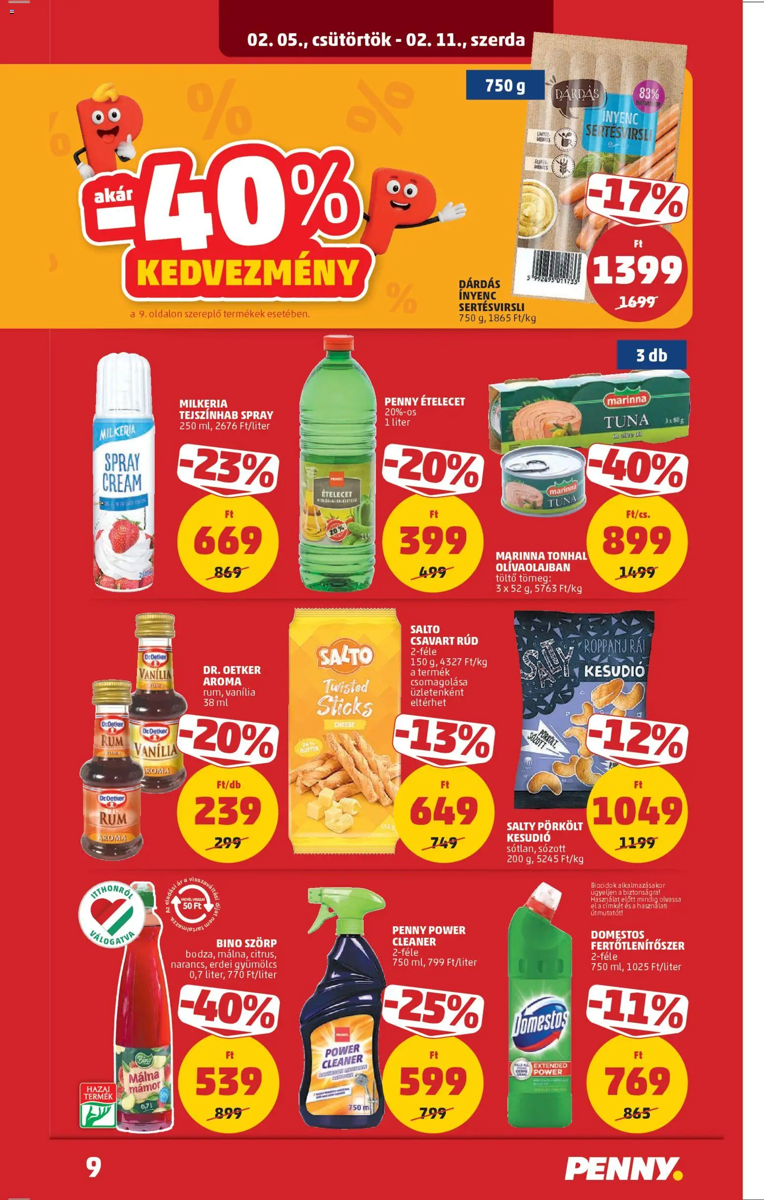 PENNY akciós ujság - amely érvényes a következő dátumtól: 05.02.2026 | Oldal: 11 | Termékek: Málna, Tonhal, Kesudió, Töltő