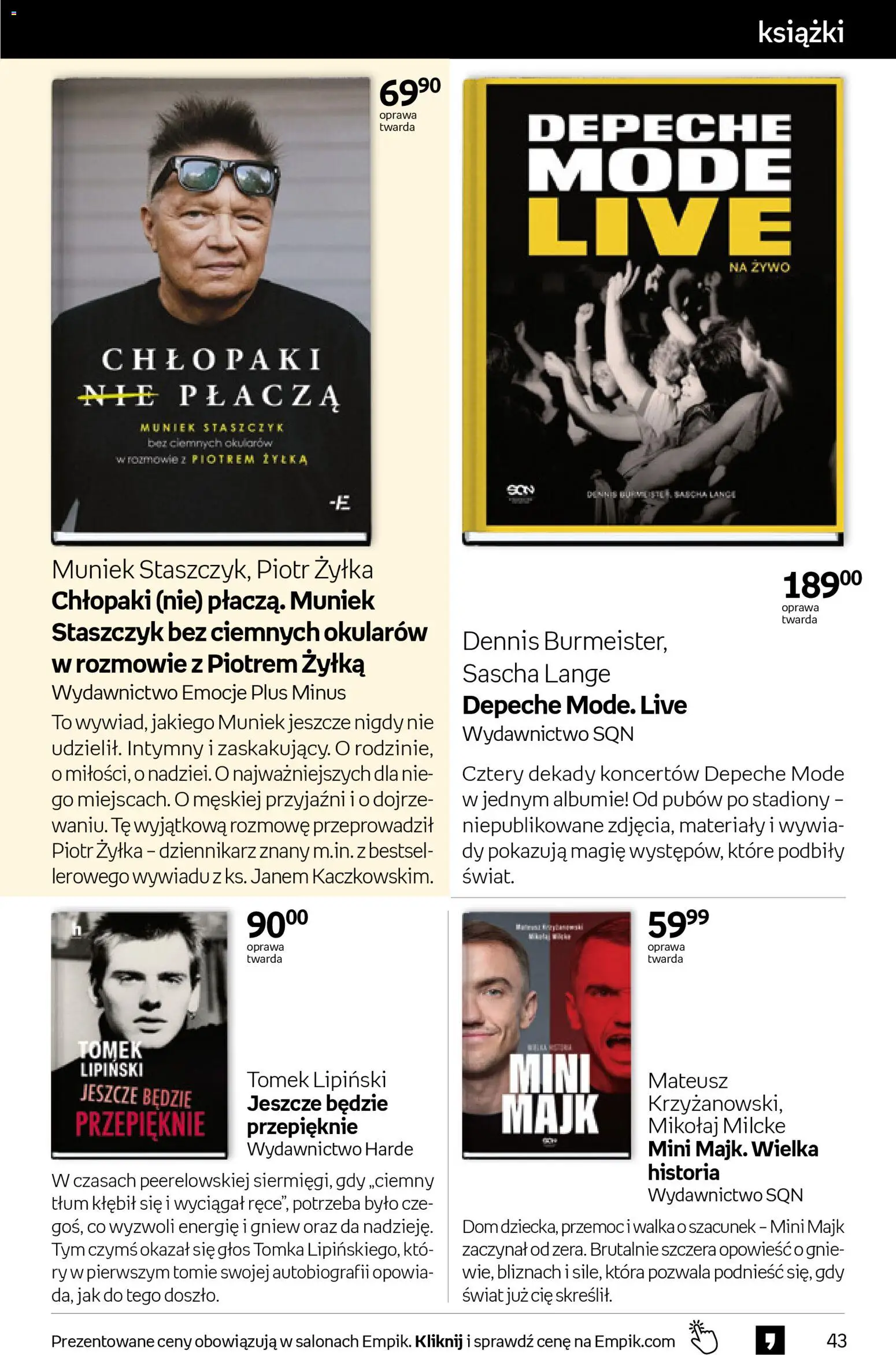 Empik promocje - Tom kultury Książki od 29.10.2025 | Strona: 43 | Produkty: Książki