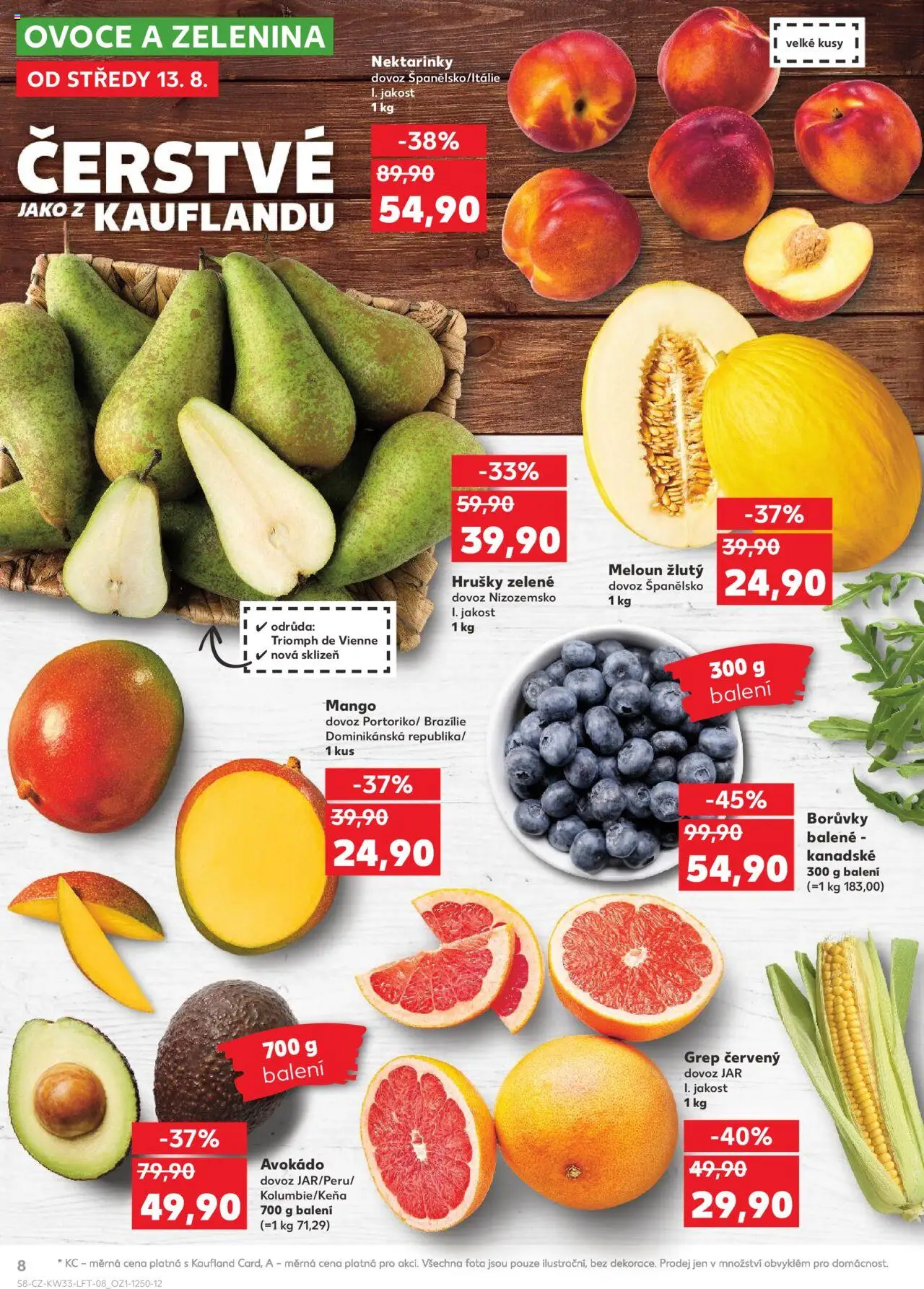 Kaufland leták - Brno od 13.08.2025 | Strana: 8 | Produkty: Meloun, Borůvky, Nektarinky, Grep