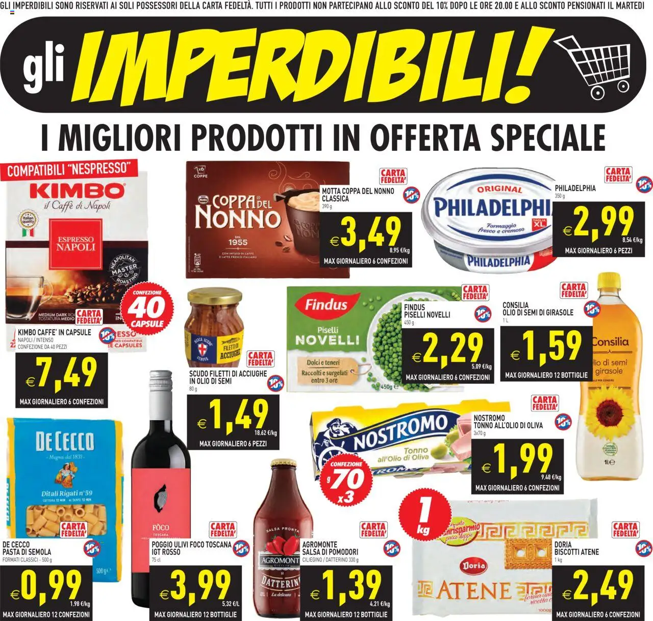 Volantino PIM Supermercati del 18.08.2025 | Pagina: 2 | Prodotti: Latte, Formaggio, Pasta, Olio di semi di girasole