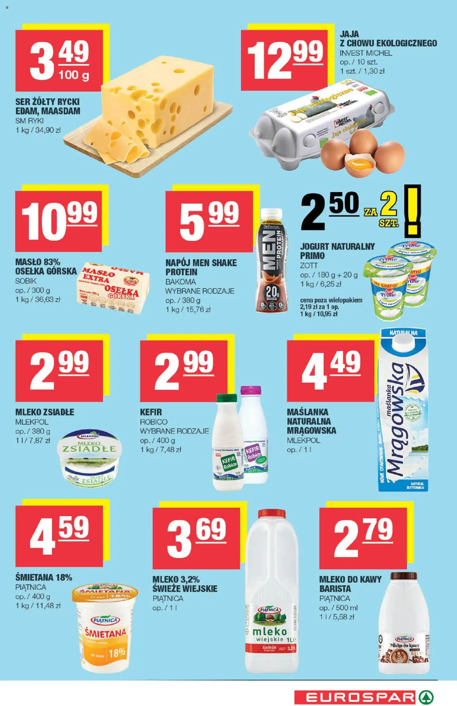 Spar gazetka - Eurospar od 22.04.2026 | Strona: 5 | Produkty: Maślanka, Jogurt naturalny, Jogurt, Jaja