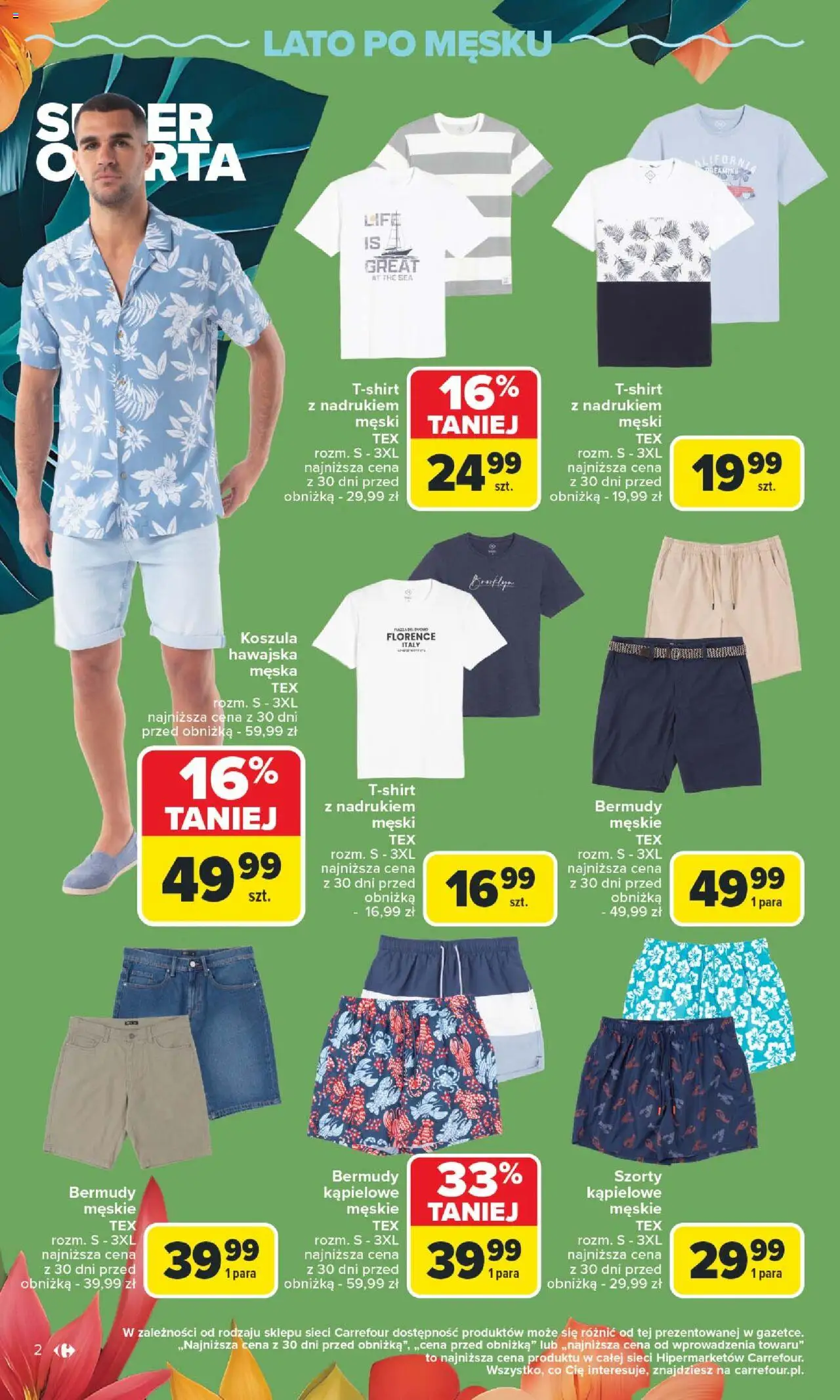 Carrefour Gazetka - Lato bliskie, ceny niskie od 02.06.2025 | Strona: 2 | Produkty: Szorty, Koszula