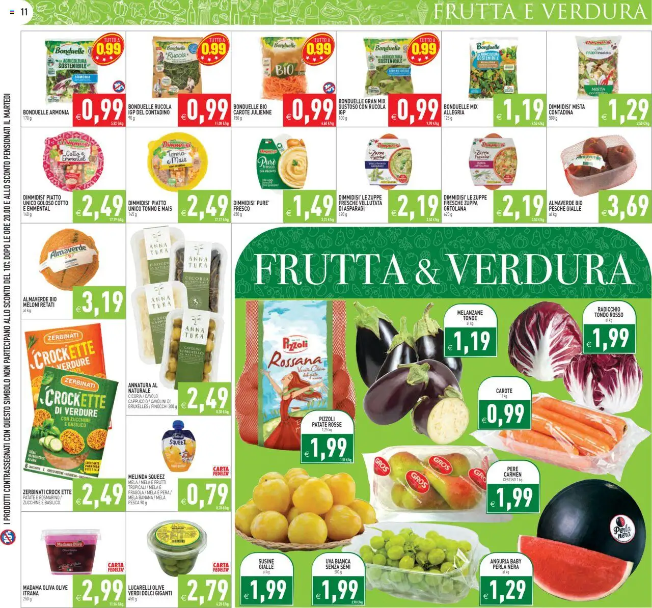Volantino PIM Supermercati del 25.07.2025 | Pagina: 11 | Prodotti: Olive, Pesca, Basilico, Susine