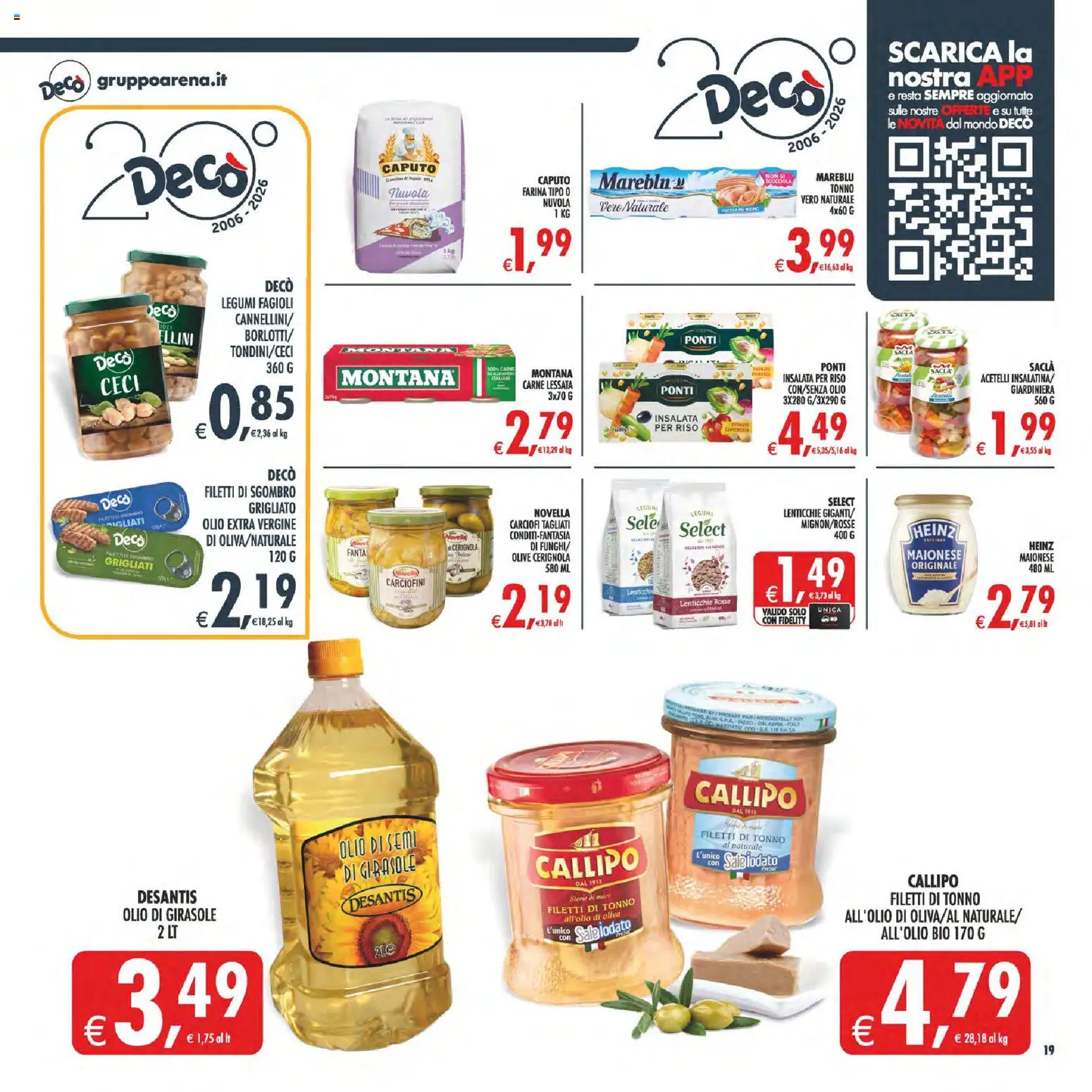 Volantino Decò del 07.04.2026 | Pagina: 19 | Prodotti: Ceci, Olive, Tonno, Fanta