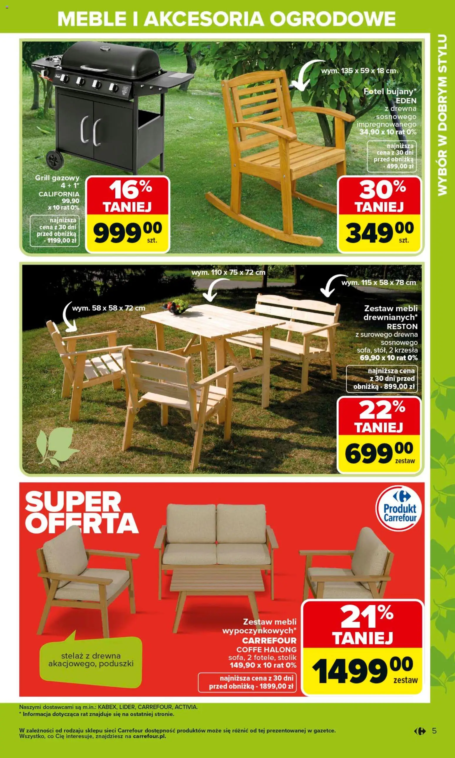 Carrefour gazetka - Gdzie Kwitnie Życie od 07.04.2026 | Strona: 5 | Produkty: Grill, Grill gazowy, Fotel