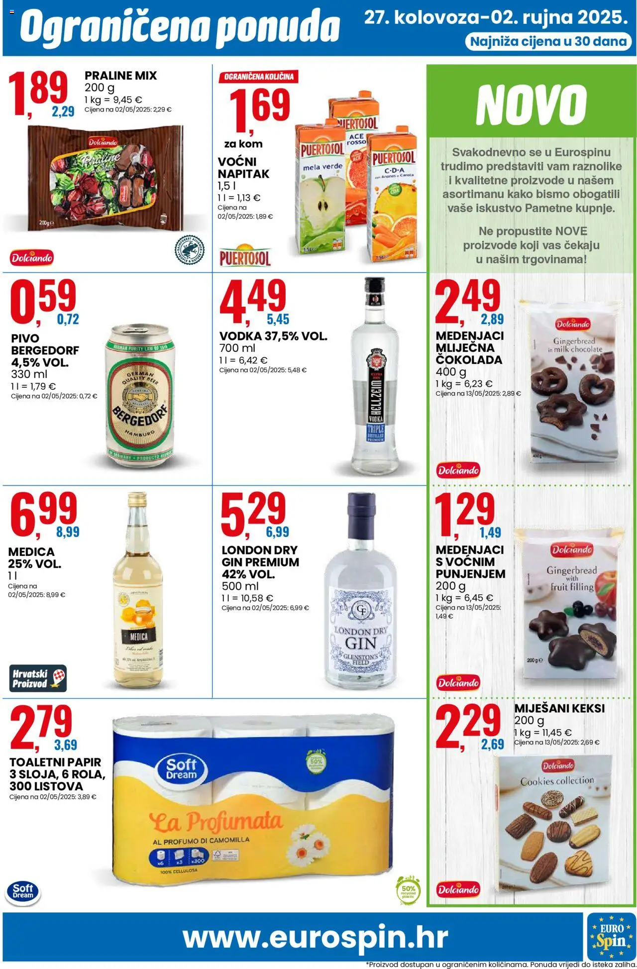 Eurospin katalog | vrijedi od 27.08.2025 | Stranica: 11 | Proizvodi: Praline, Gin, Pivo, Vodka