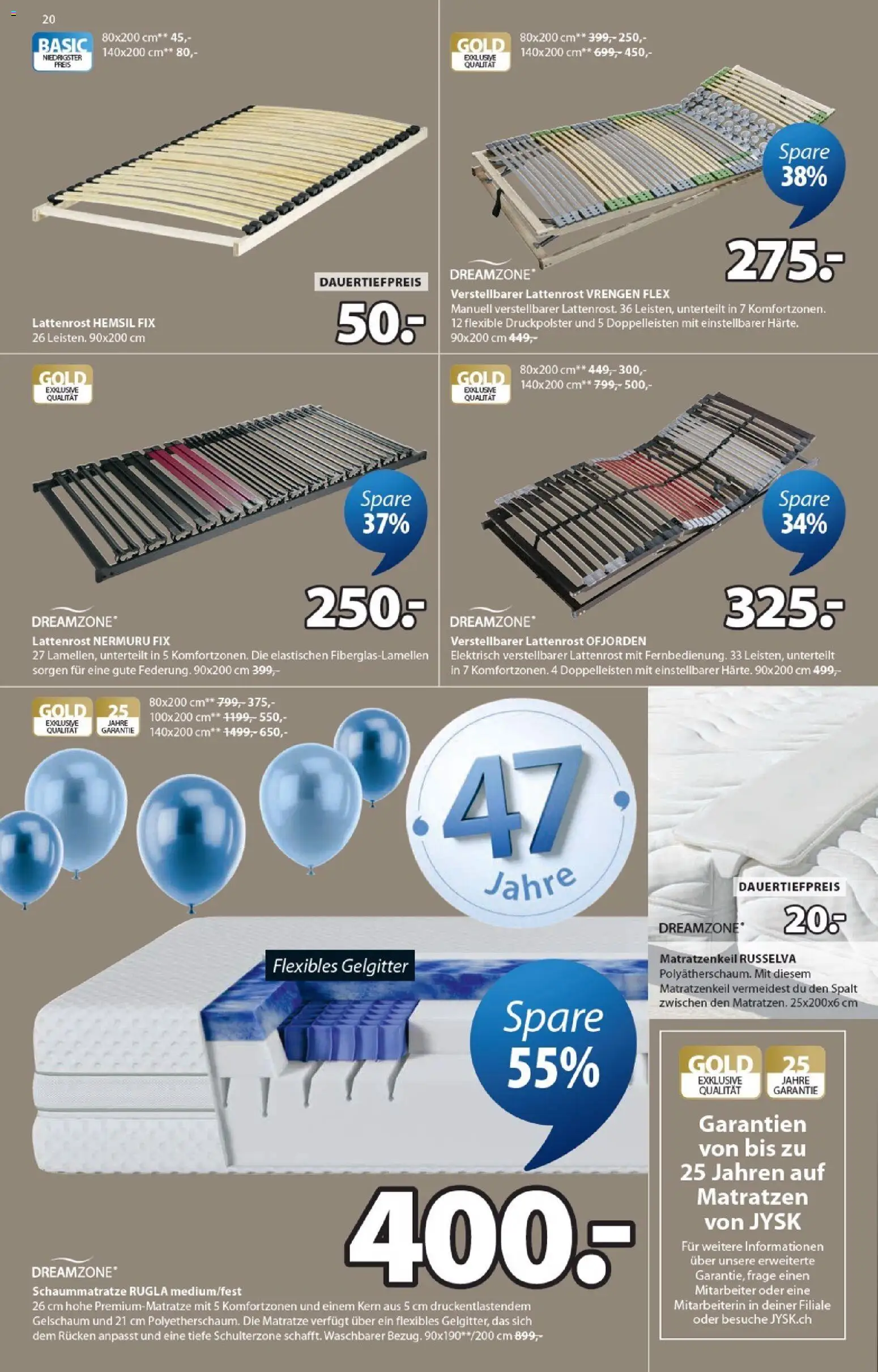 JYSK aktionen – gültig ab 17.03.2026 | Seite: 20 | Produkte: Matratze, Lattenrost
