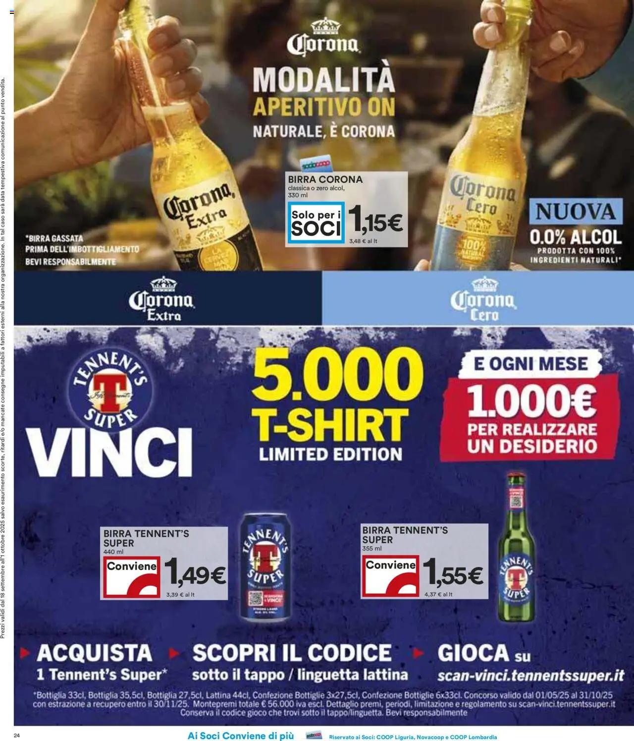 Volantino COOP del 18.09.2025 | Pagina: 24 | Prodotti: Birra, Data, Gioco, Bottiglia